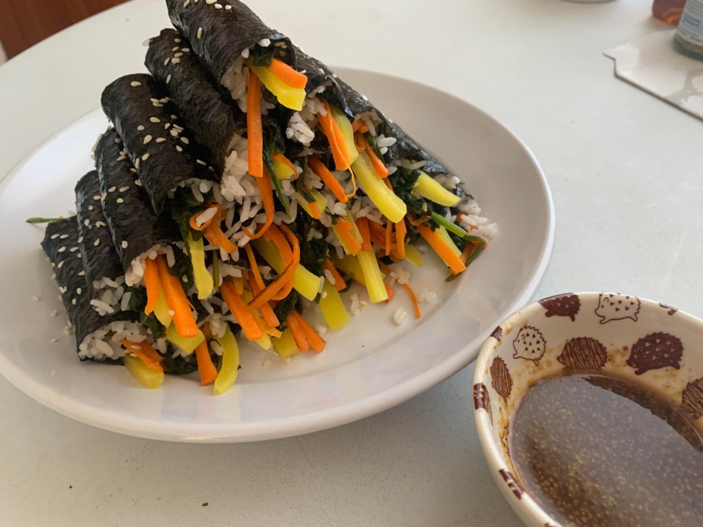 I made mayak kimbap for the first time! It was amazing