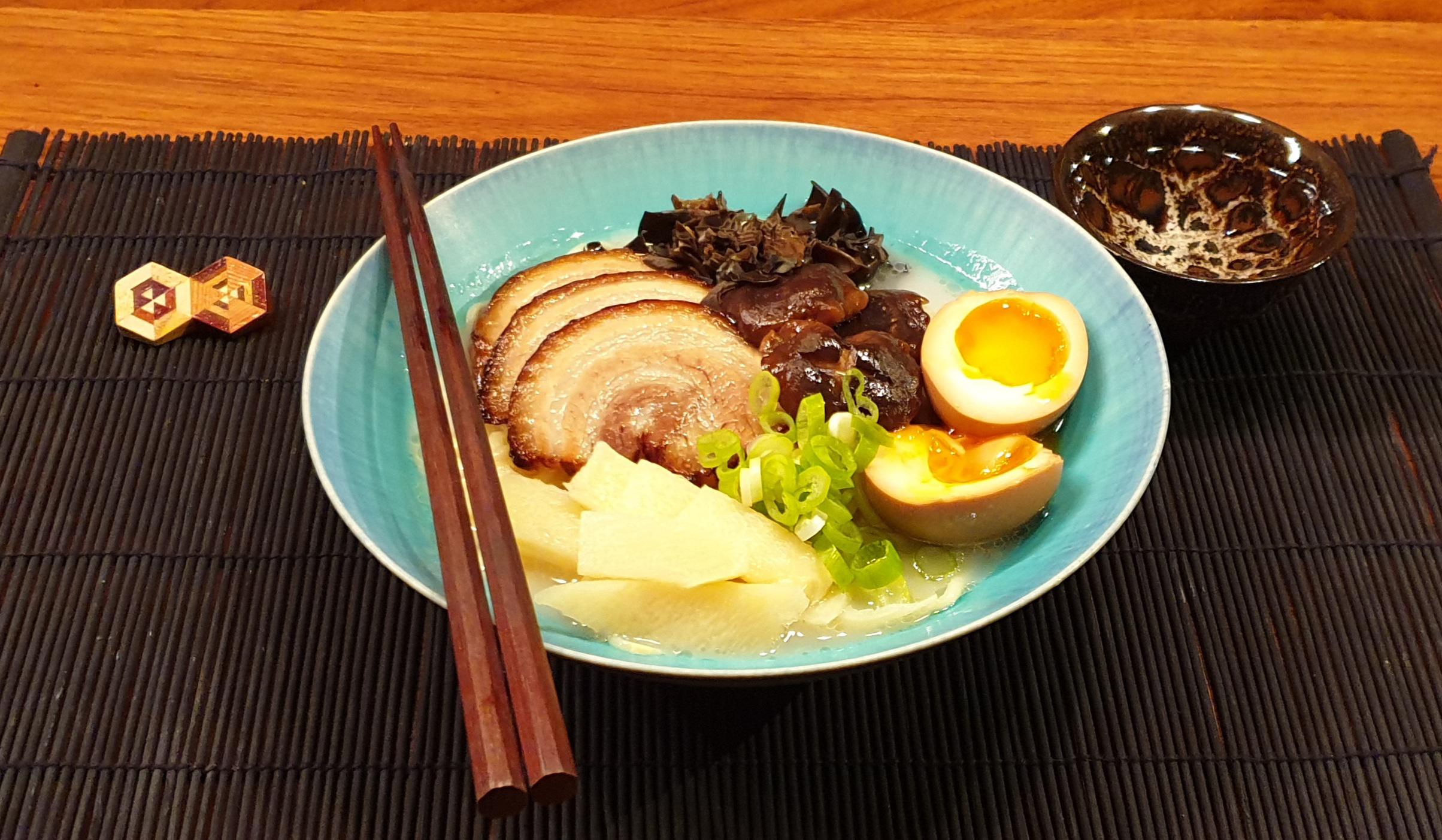 First Attempt Tonkotsu Ramen With Chashu Ajitama Shiitake Bamboo Shoots Black Fungus And Spring Onion Dining And Cooking First Attempt Tonkotsu Ramen With Chashu Ajitama Shiitake Bamboo Shoots Black Fungus And Spring Onion Dining And Cooking