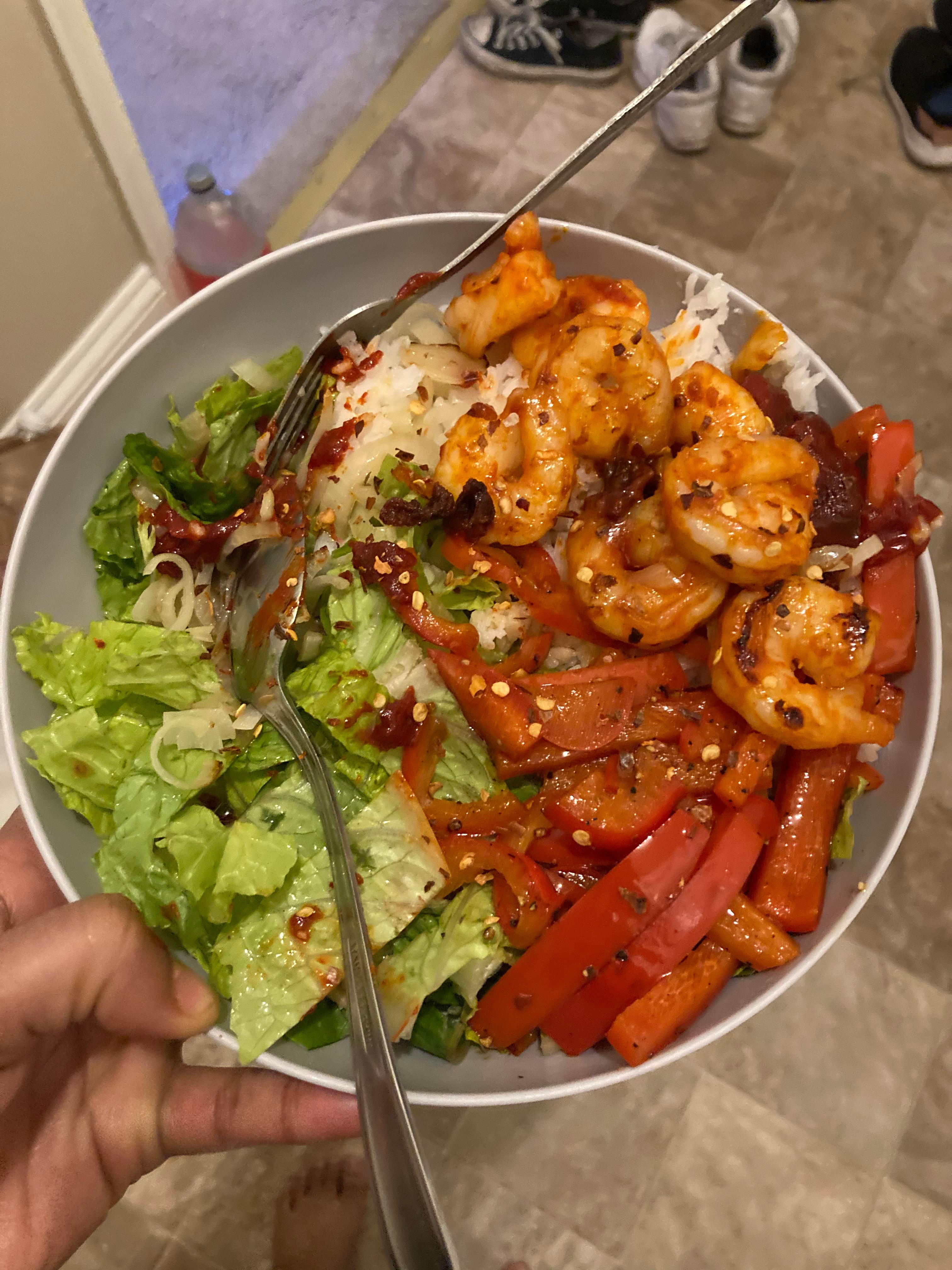 Shrimp Korean bowl! - Dining and Cooking