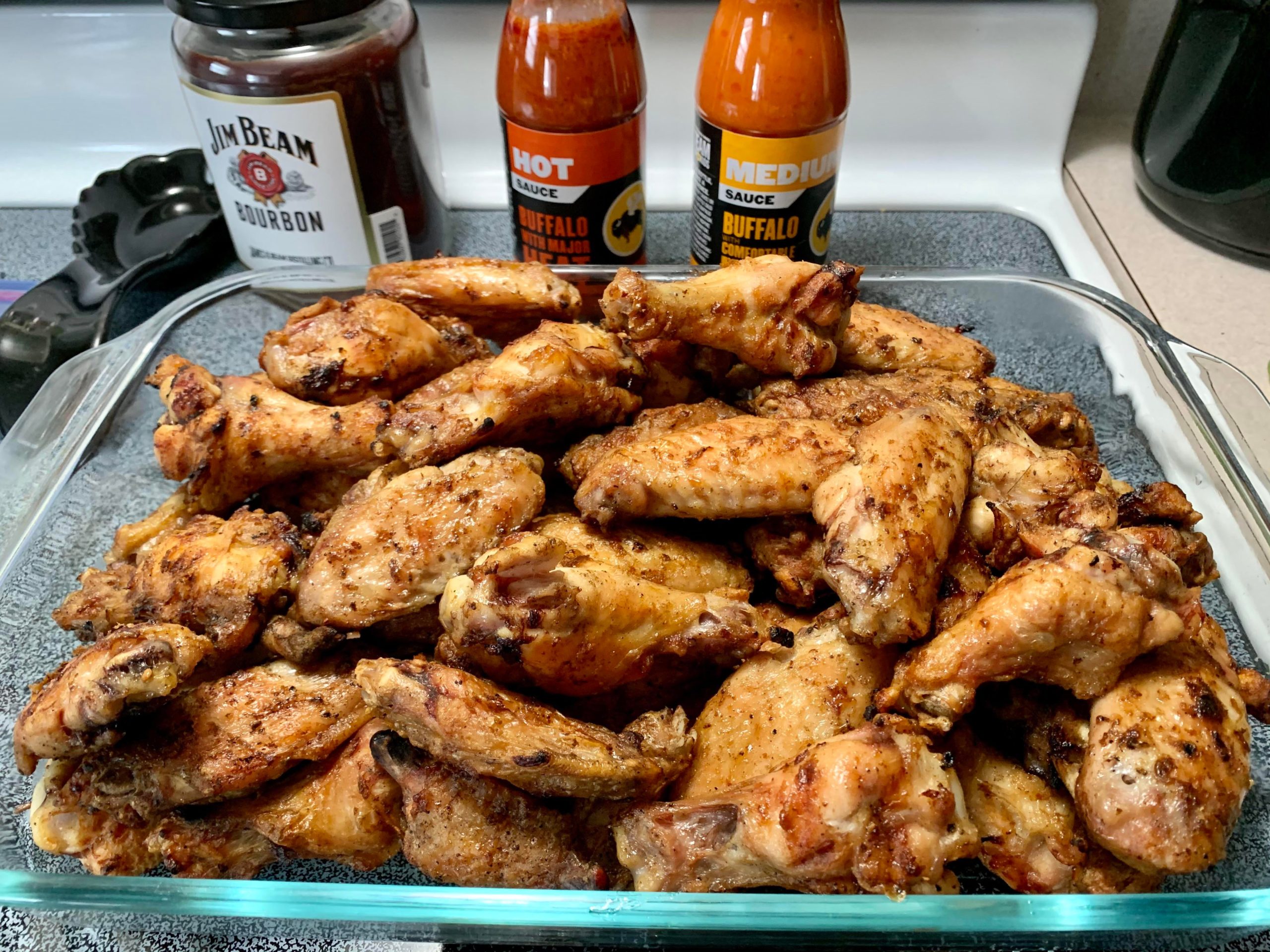 10 lbs of Super Bowl wings ready to get lost in the sauce 🤤 🍗 🌶