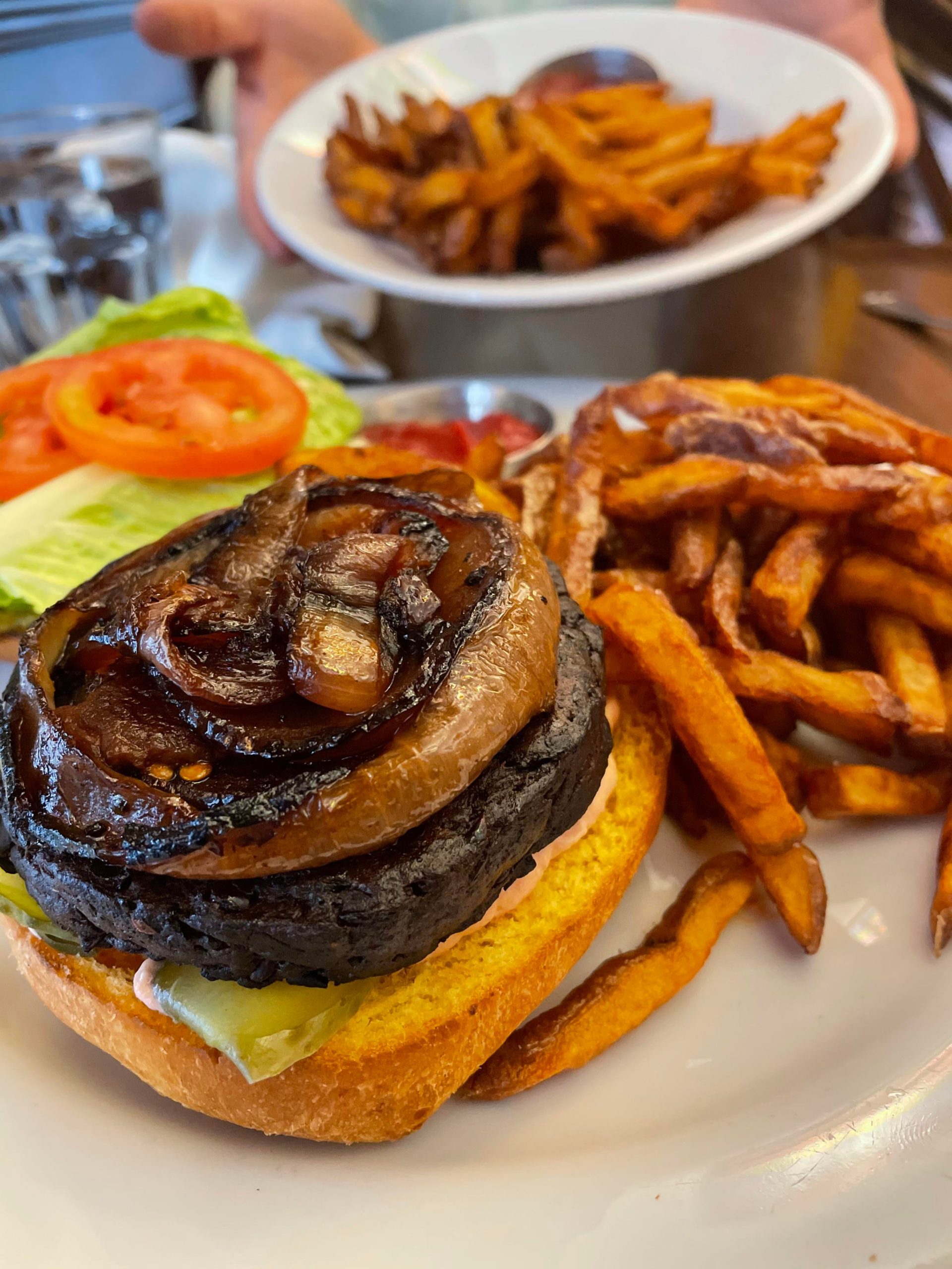 Vegan Burger w/ Fries Dining and Cooking
