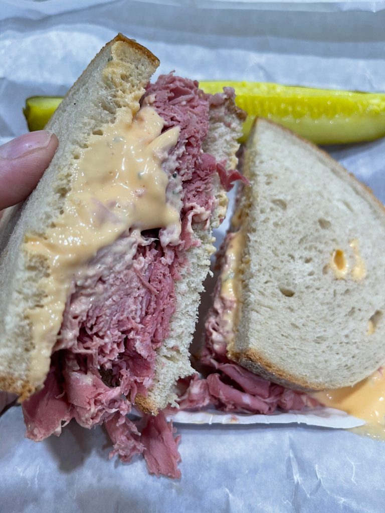 Amish made corned beef sandwich