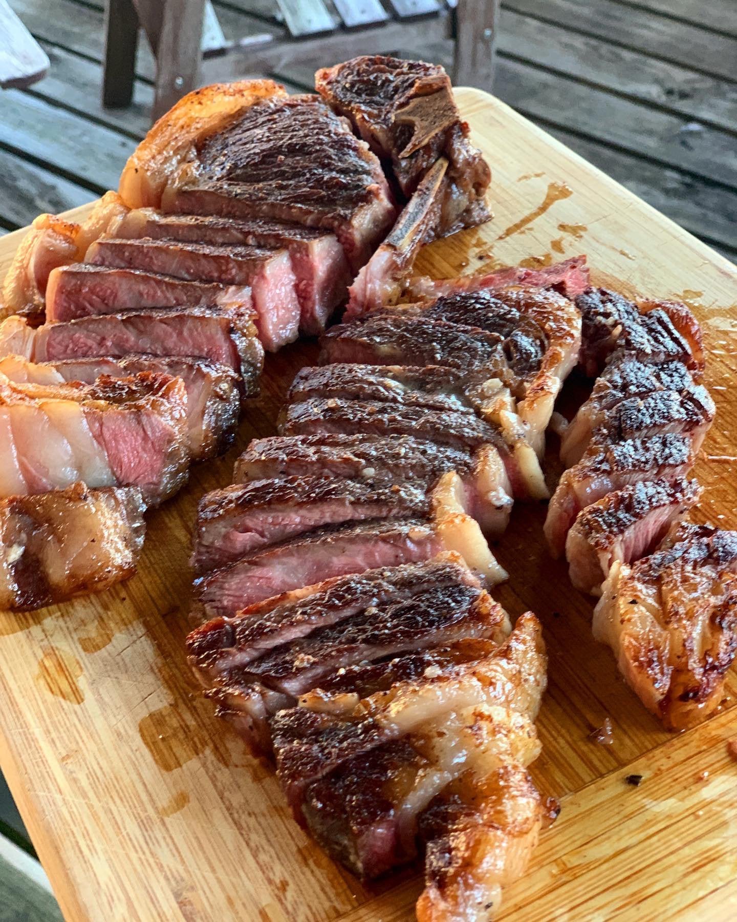 Wagyu Ribeye and Dry Aged Strip steak from a great local butcher — love