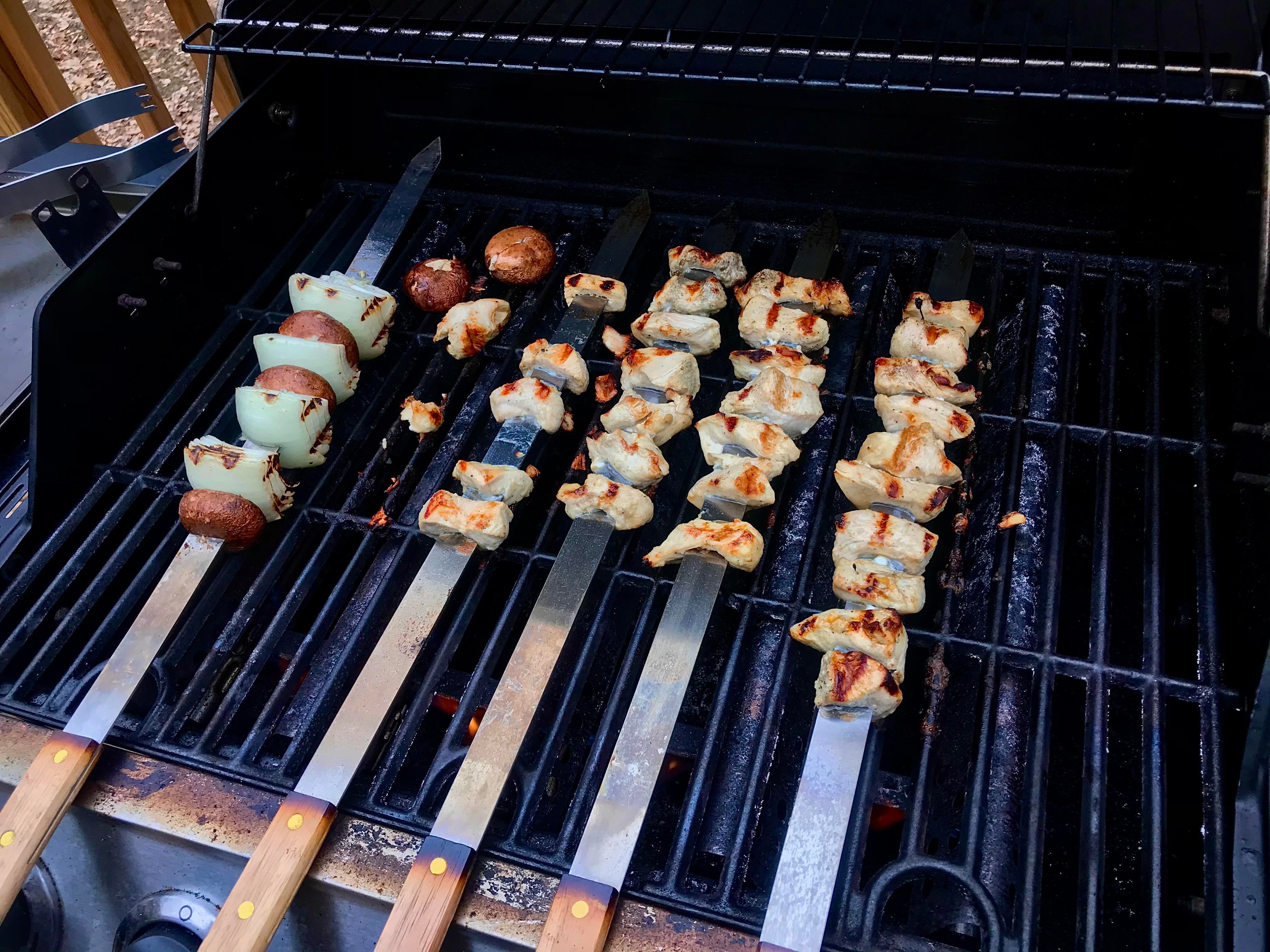 Chicken Souvlaki And Some Veggies Feels Good To Grill With