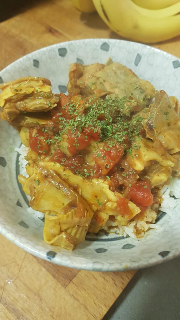 Mutton curry on rice