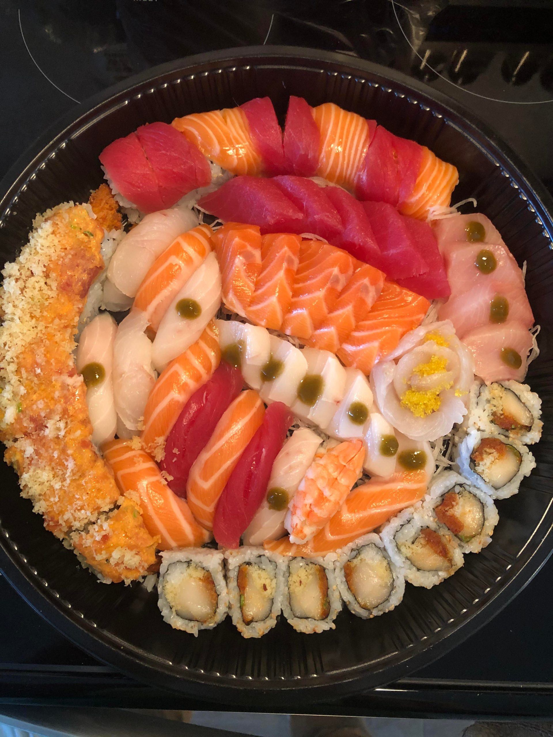 Sushi/sashimi platter all for myself. Dining and Cooking