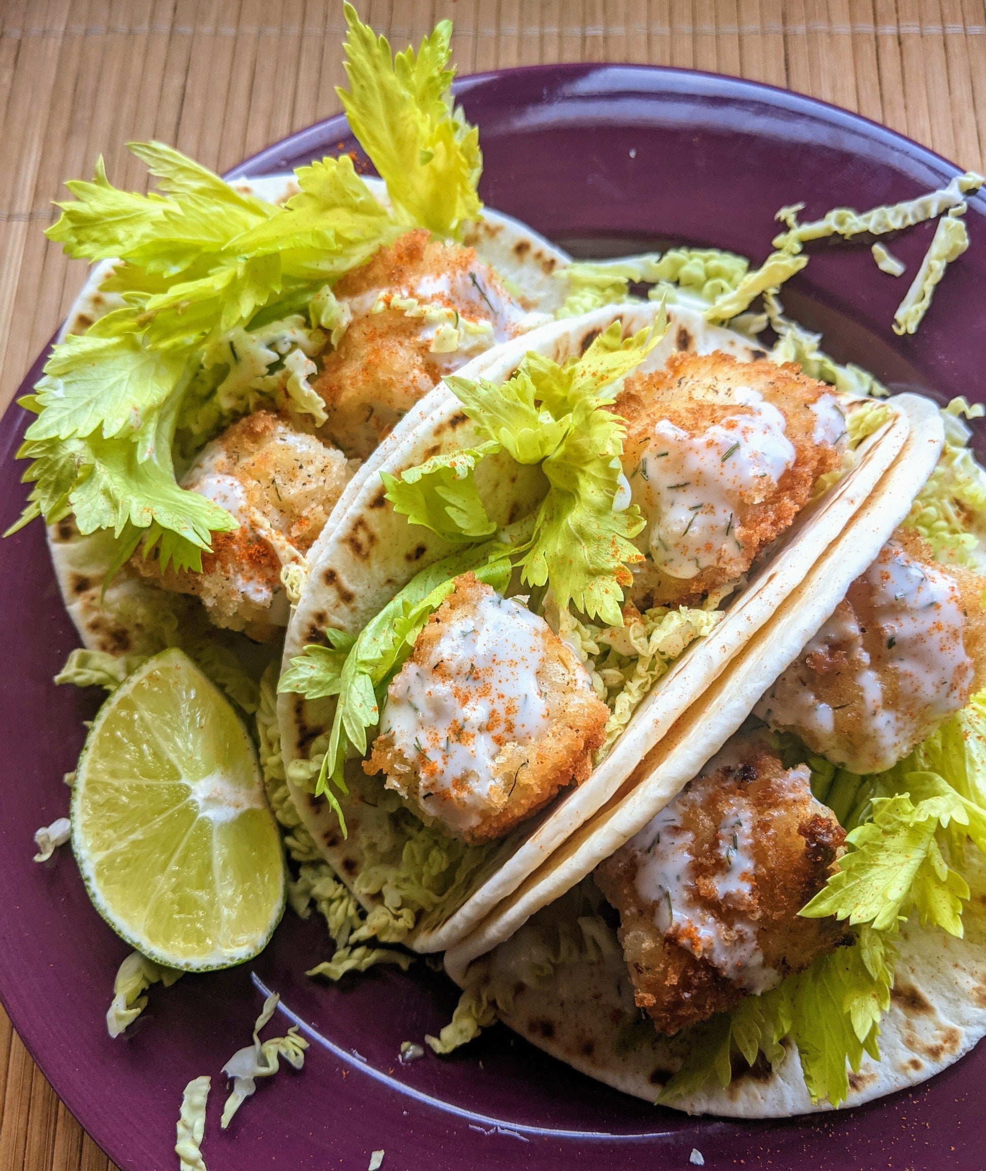 Fish Less Tacos With Fried Hearts Of Palm I Never Buy Hearts Of Palm Because Of Ethical Reasons However I Got A Free Can From The Food Bank Thank You To My Local