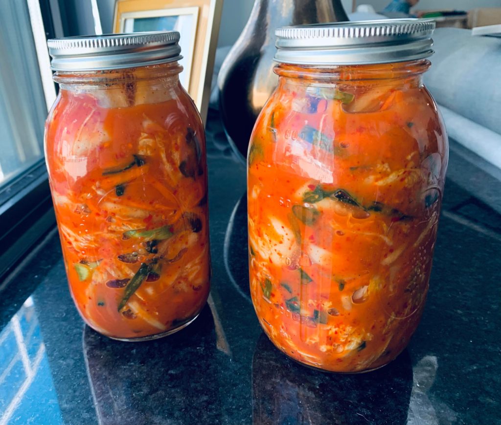 First time making sliced Napa cabbage kimchi!