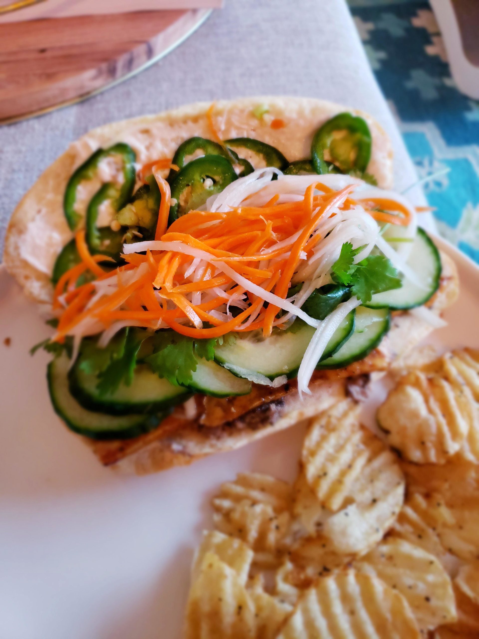 Banh Mi with Spicy Teriyaki Tofu and Mushroom Walnut Pate Dining and
