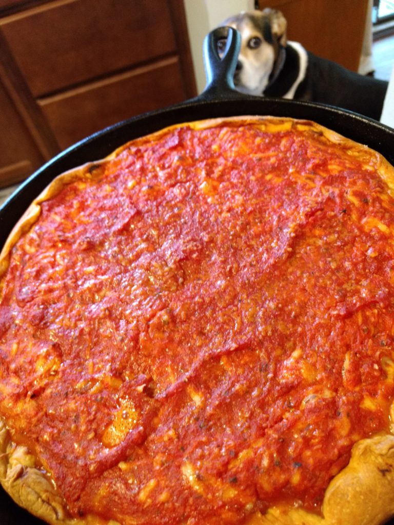 Deep dish pizza pie