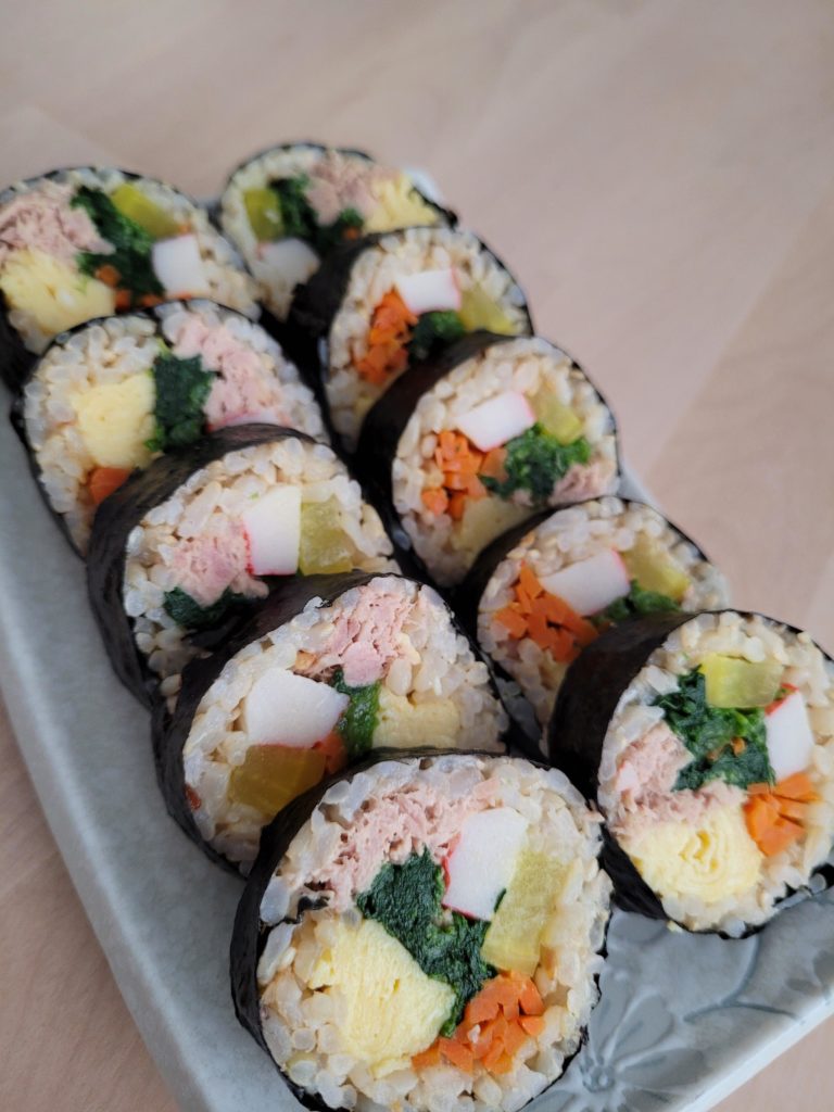 Made tuna kimbap for today's lunch!