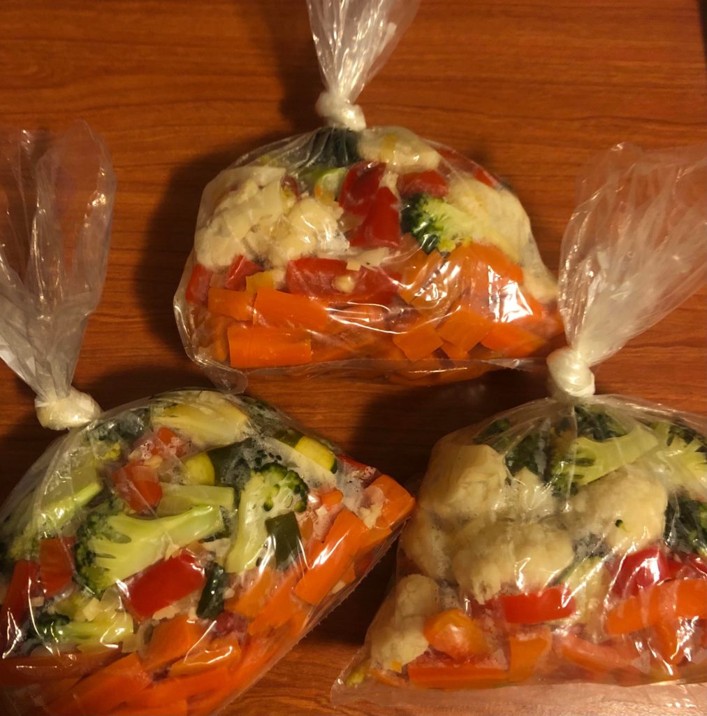 Three vegetable-only lunches ready for next week (<300 kcal per portion)