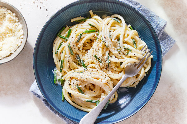 Creamy Chive Pasta With Lemon