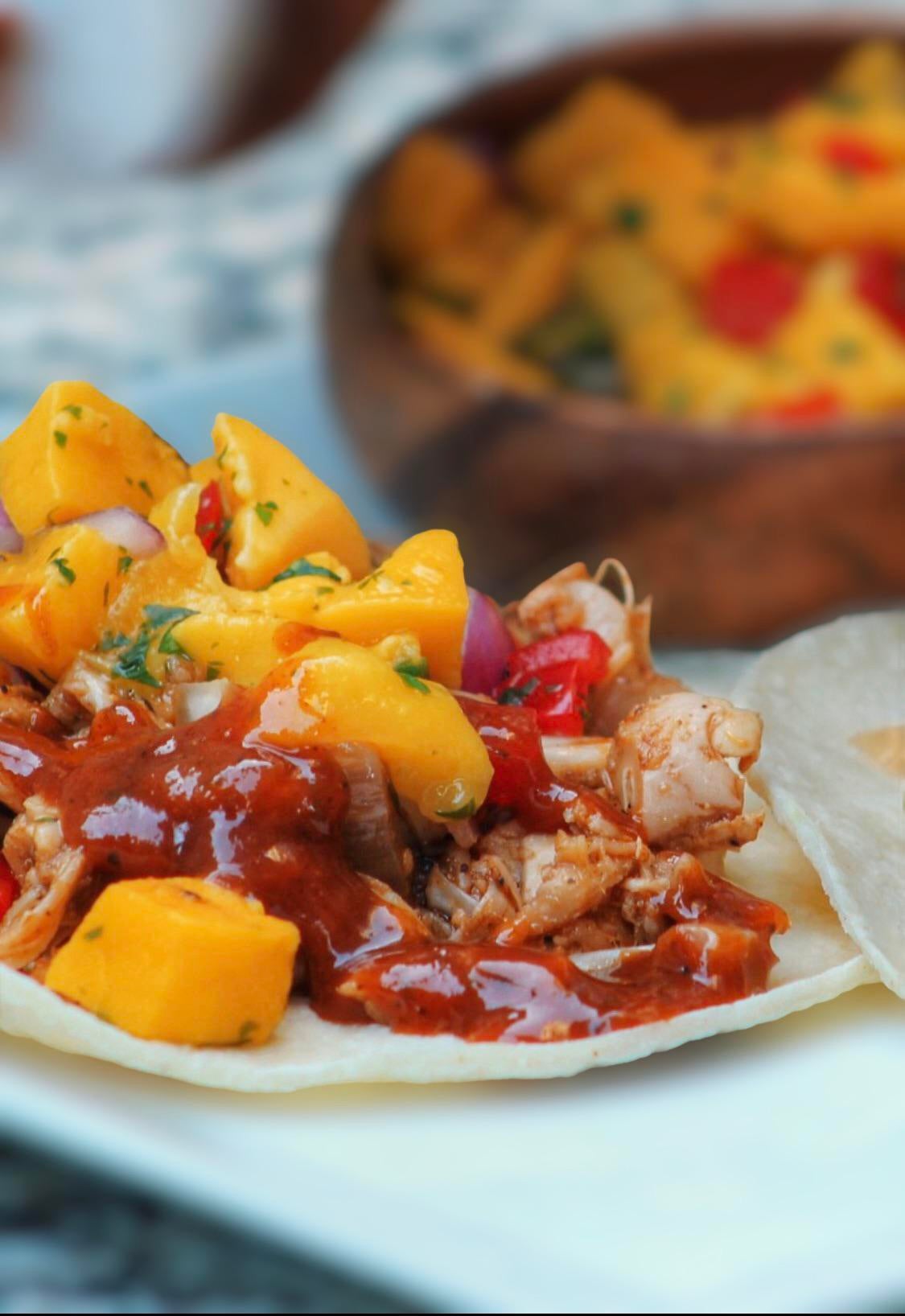 Jerk jackfruit taco with mango salsa 🥭 🌮 Dining and Cooking