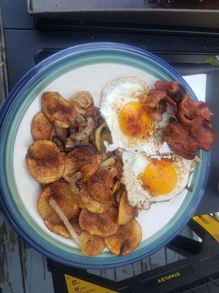 Surprisingly only 550 Calories: breakfast for dinner.