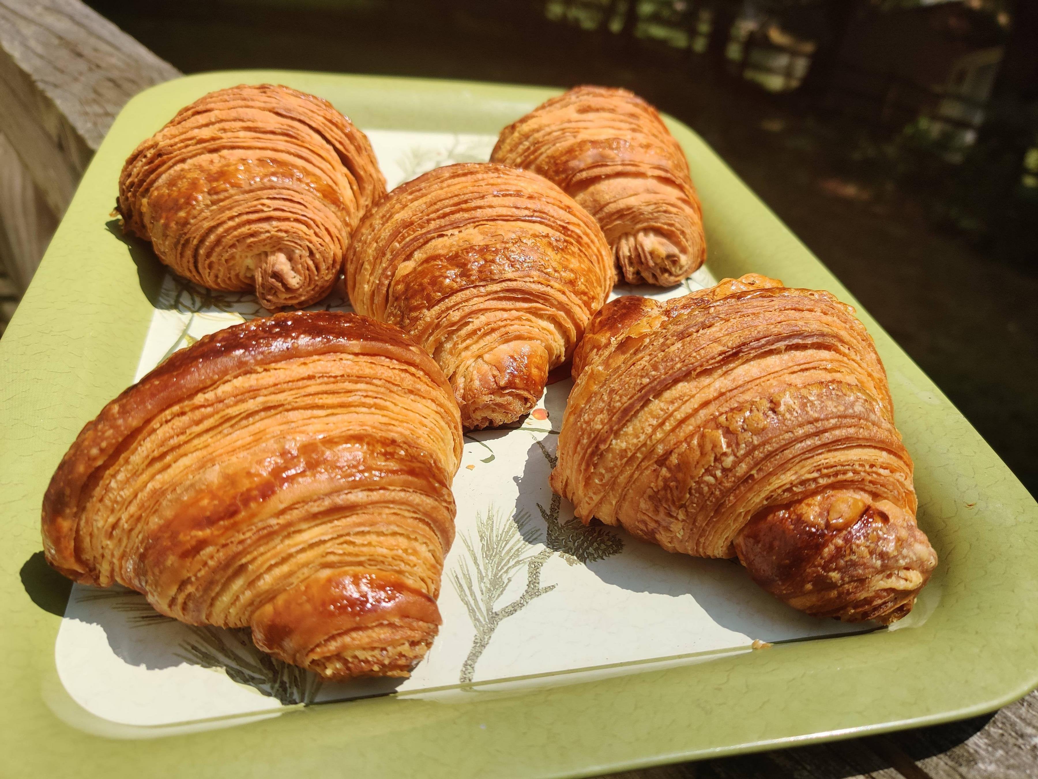 I made ultraflaky Inverted Lamination Croissants. The dough gets