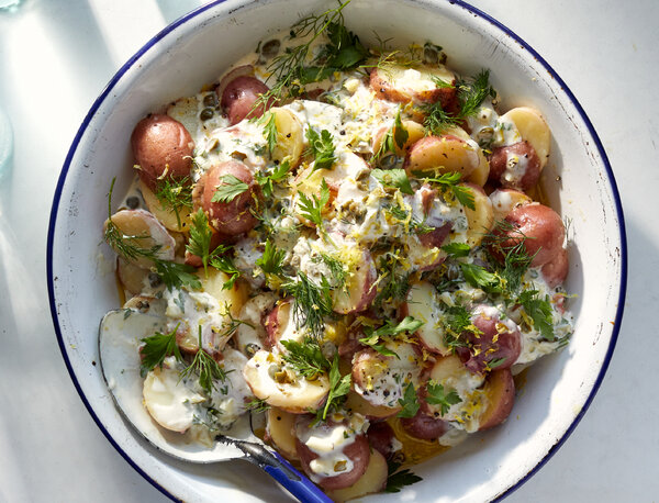 Potato Salad With Tartar Sauce and Fresh Herbs