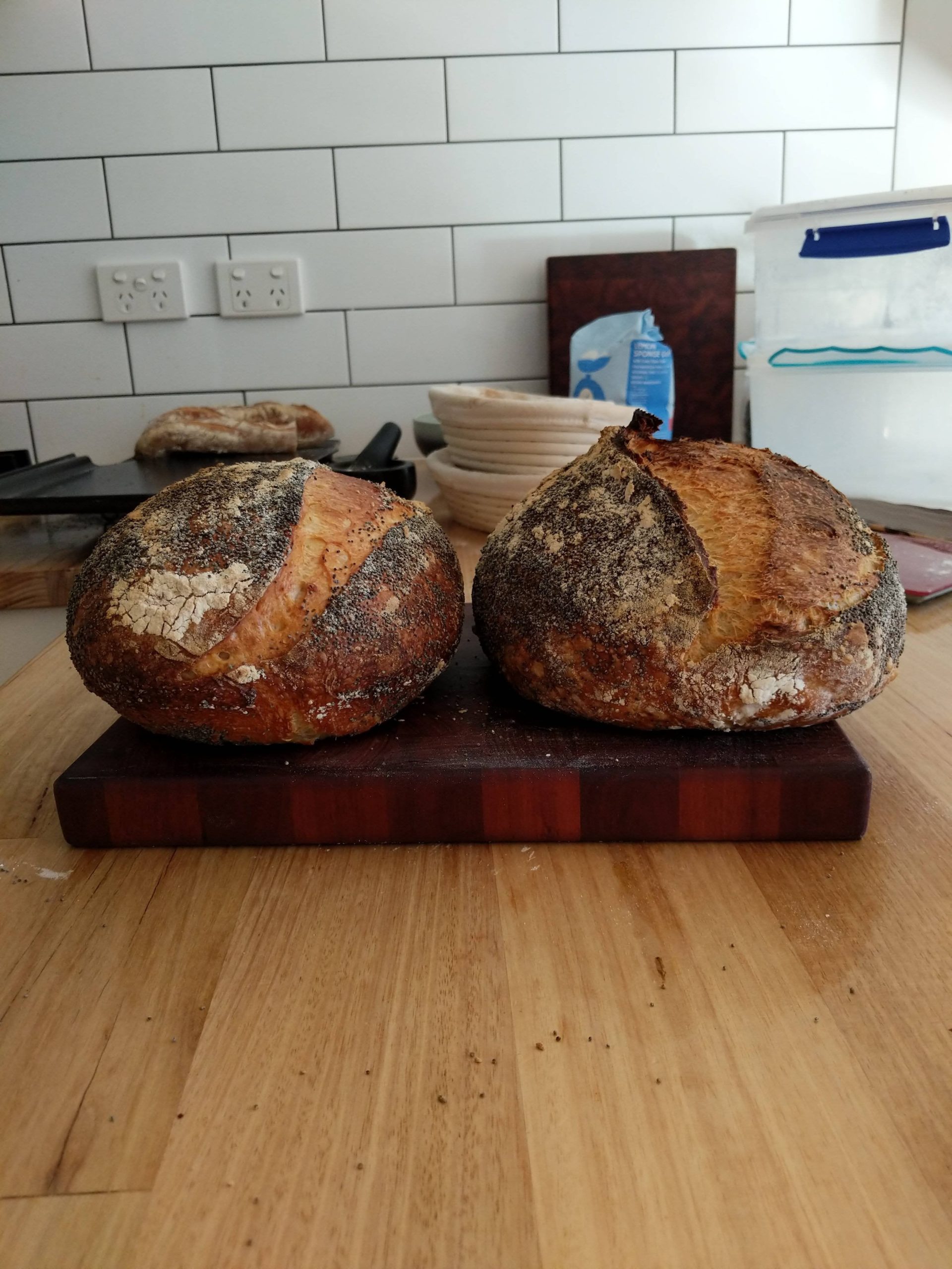 Did a little experiment with today's bake to see the difference between