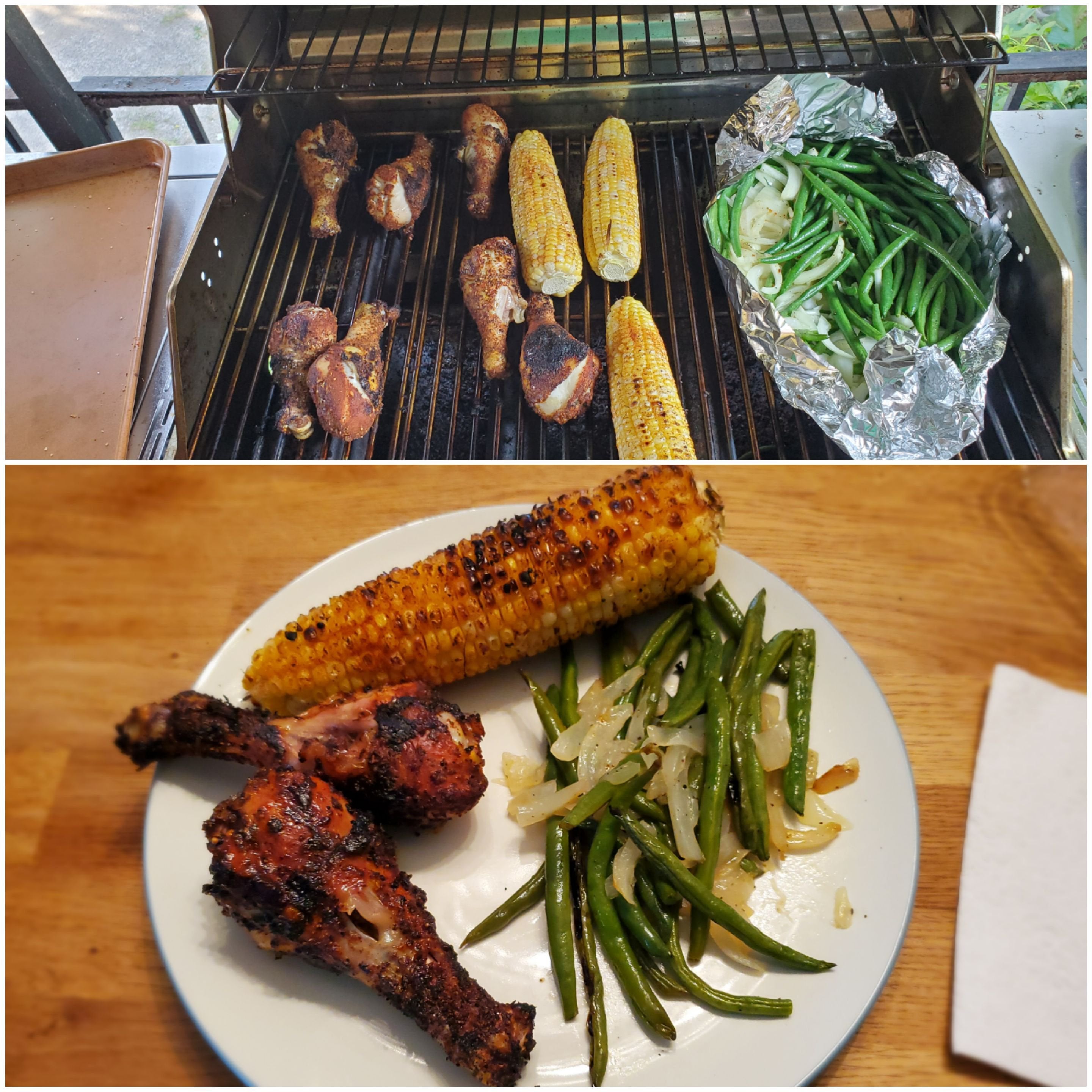 Drumsticks and veggies are my fav! 🍗 🌽 Dining and Cooking