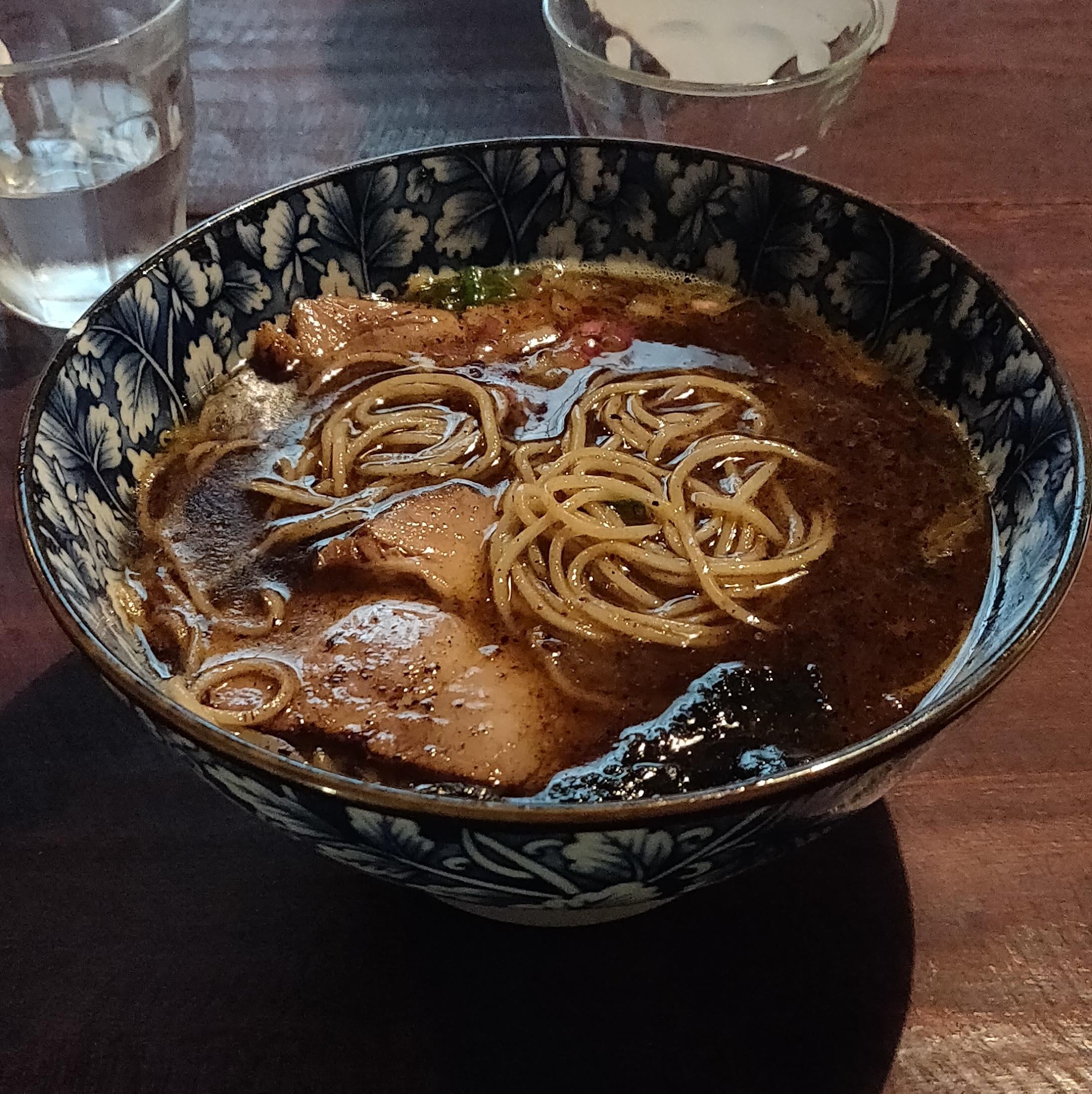 Niboshi Paitan ramen (chicken stock, sardine infusion, pork chashu