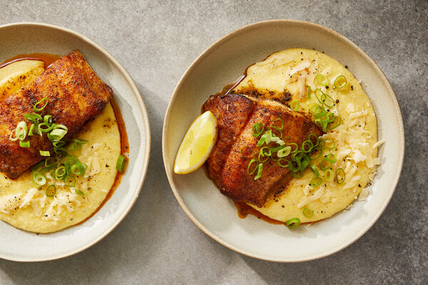 Blackened Fish With Quick Grits