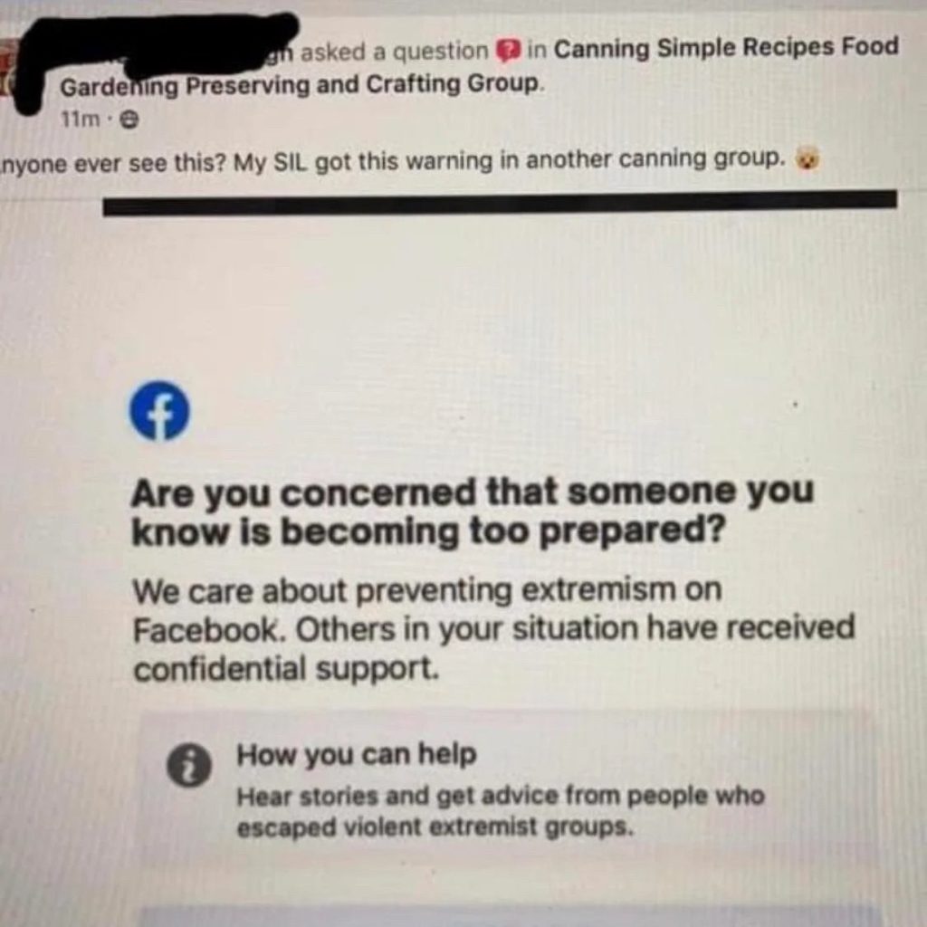 Canning fruits and vegetables is now seen as extremism