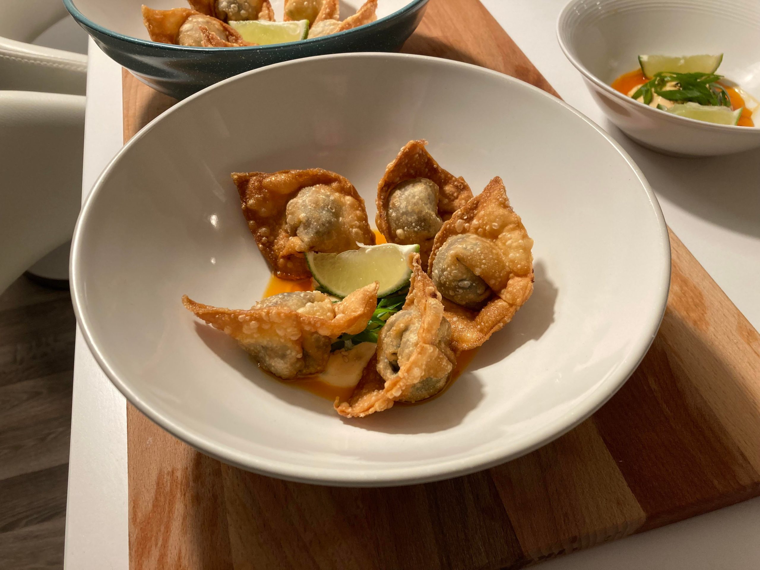 Mushroom and spinach fried dumplings! Dining and Cooking