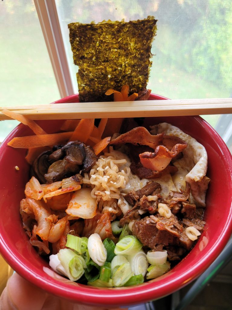 Fixed up some beef Maruchan ramen with homemade birria.