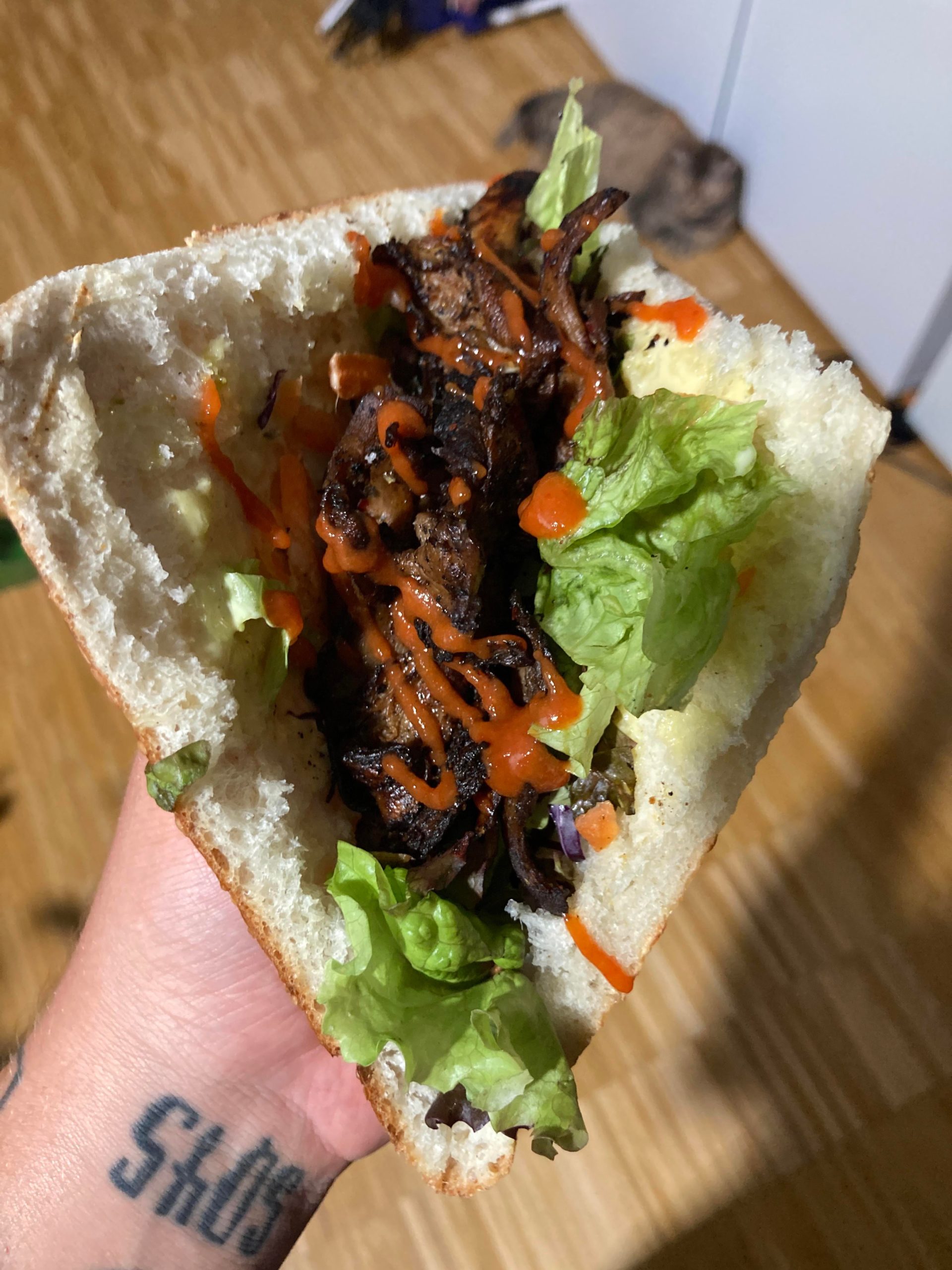 I made vegan kebab out of oyster mushrooms Dining and Cooking