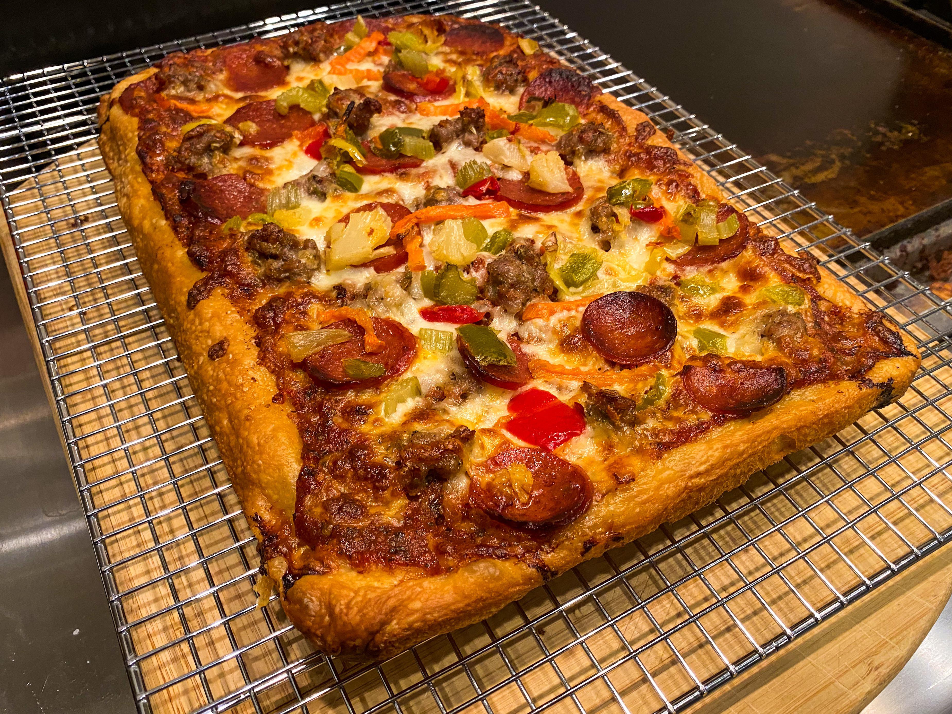 Buttercrust in a Detroit pan Dining and Cooking