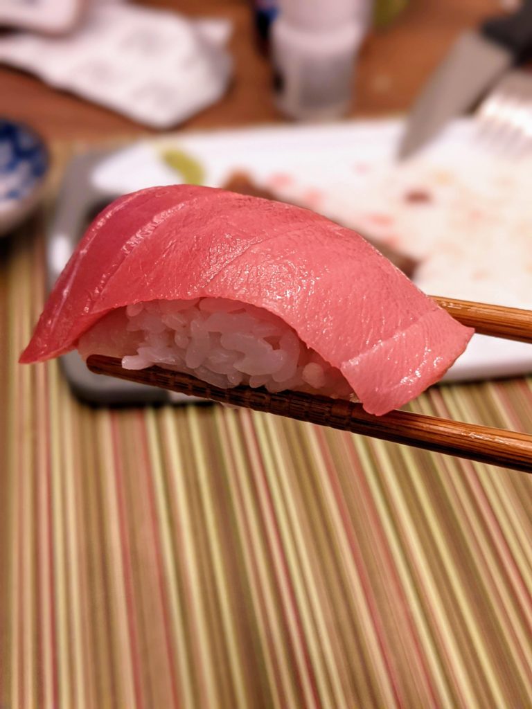 Made chutoro nigiri at home