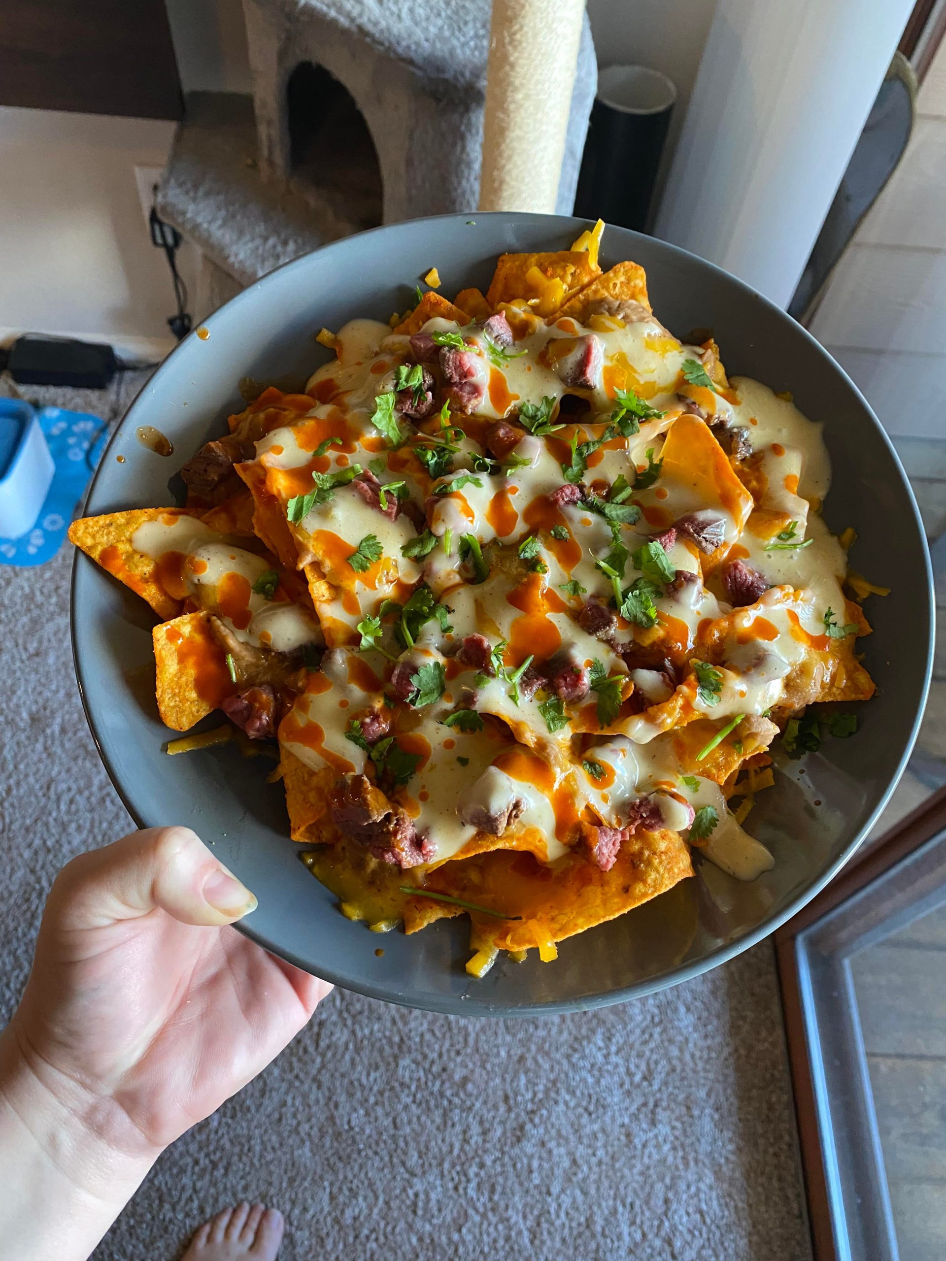 nachos with leftover steak 💫😛 Dining and Cooking