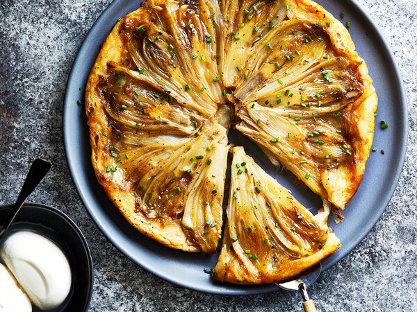 Endive Tarte Tatin With Burrata