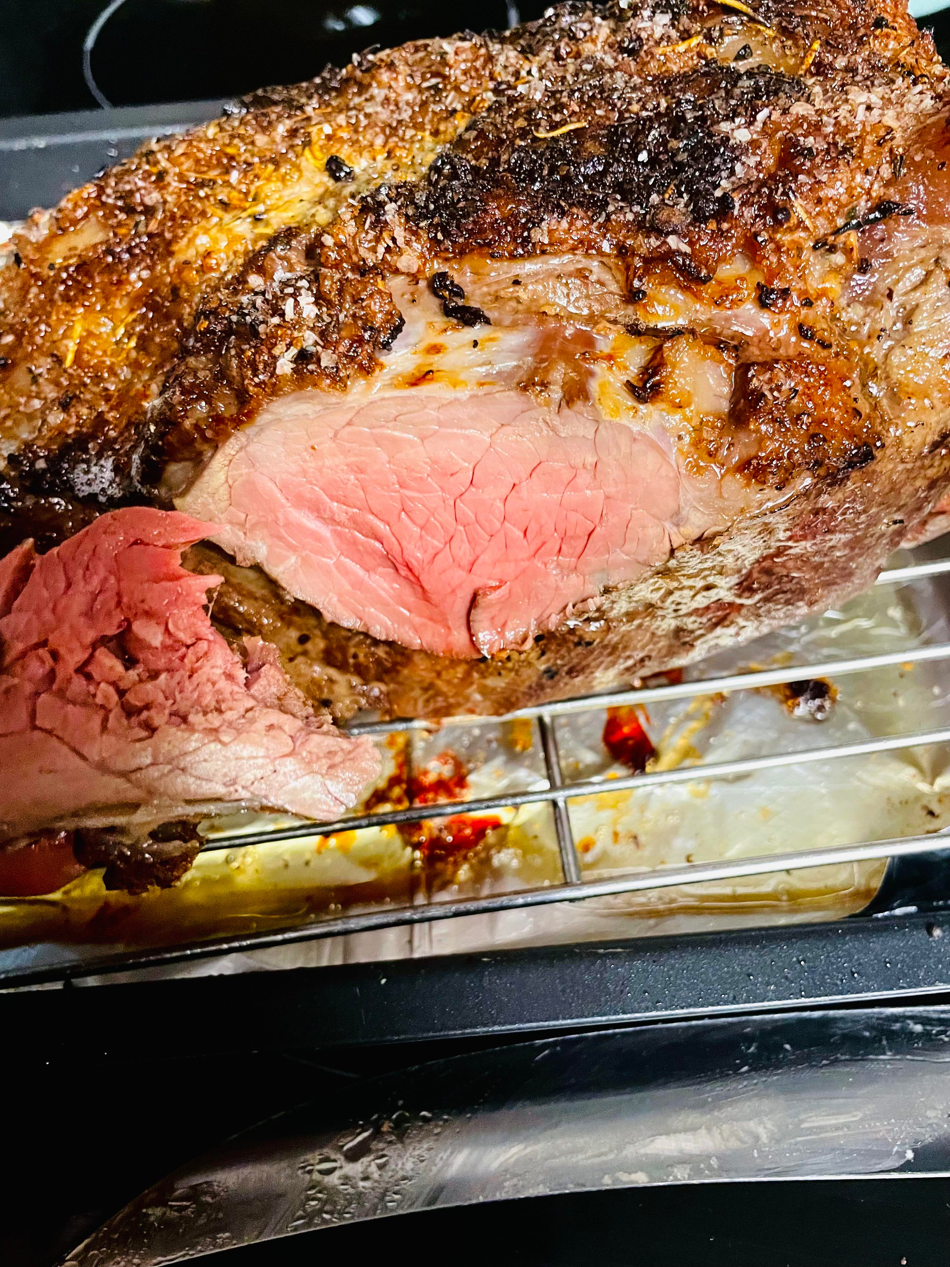 131 for 5 hours, 30 min rest then sear then rest til serve… Dining