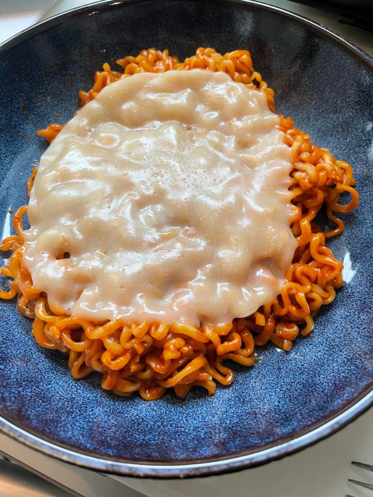 Basic lunch: Buldak yellow and provolone