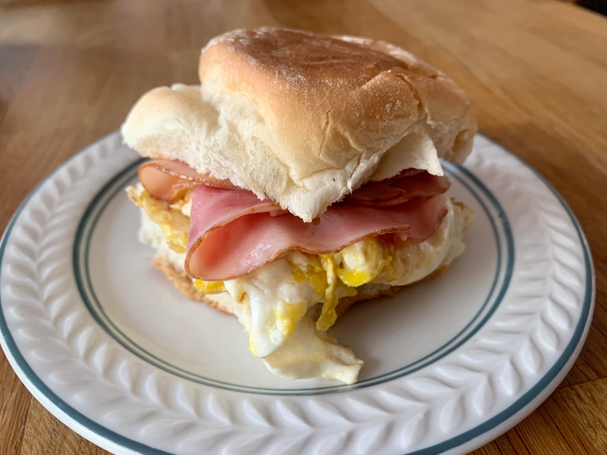 Egg and ham sandwich roll Dining and Cooking