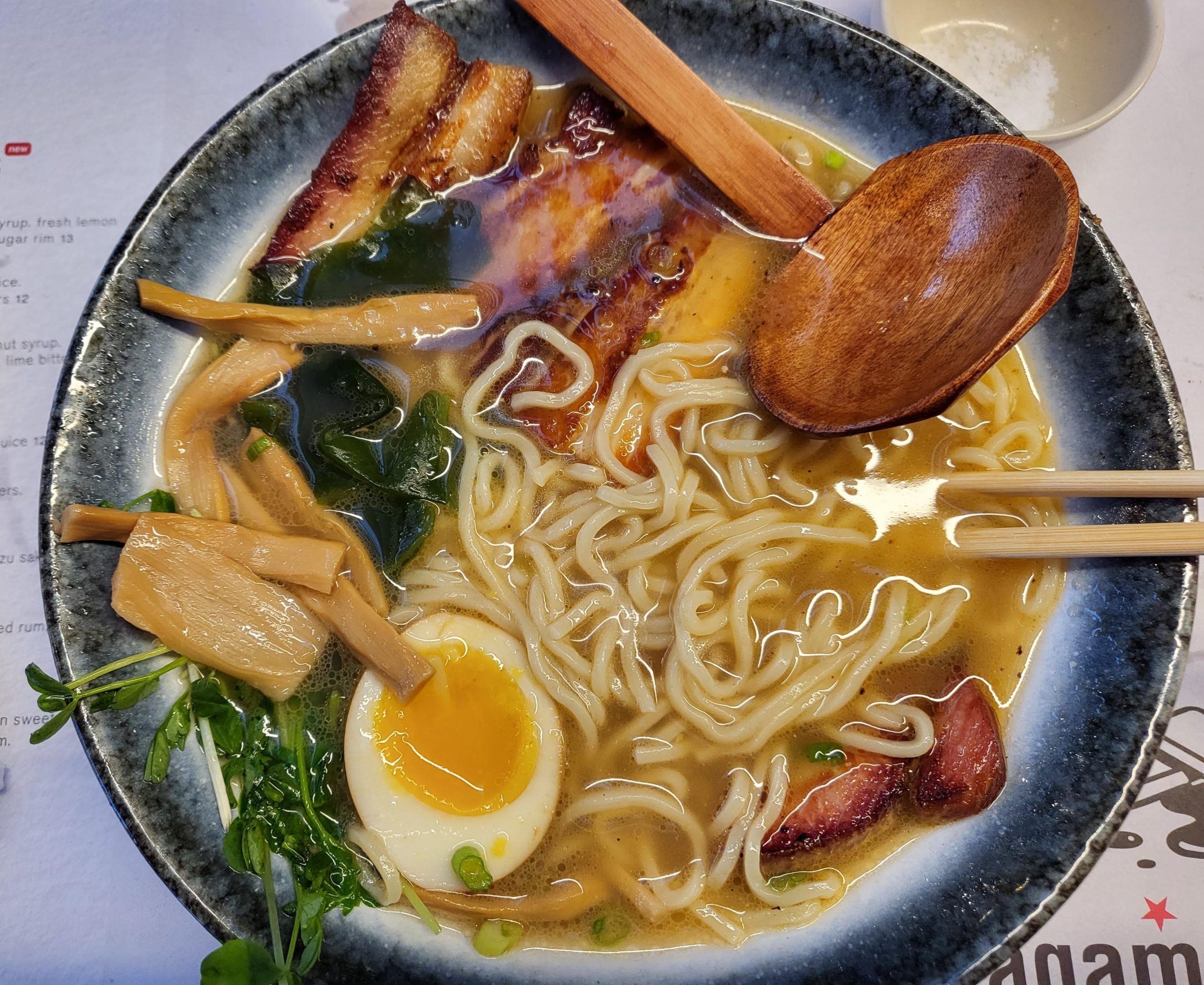 Shirodashi pork ramen wagamama, Boston MA Dining and Cooking