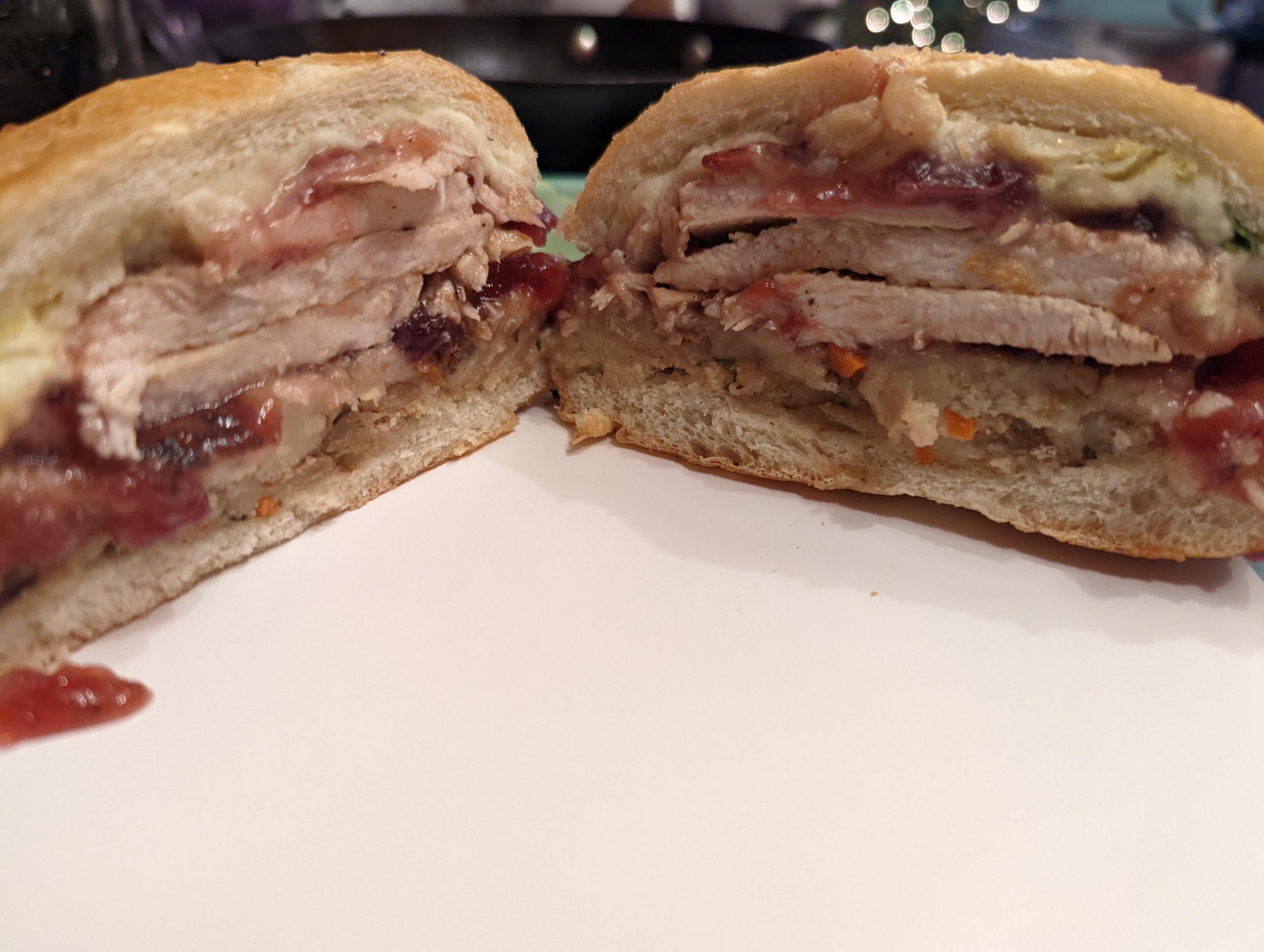 The day after... Full of regret and sandwiches. Made a stuffing patty