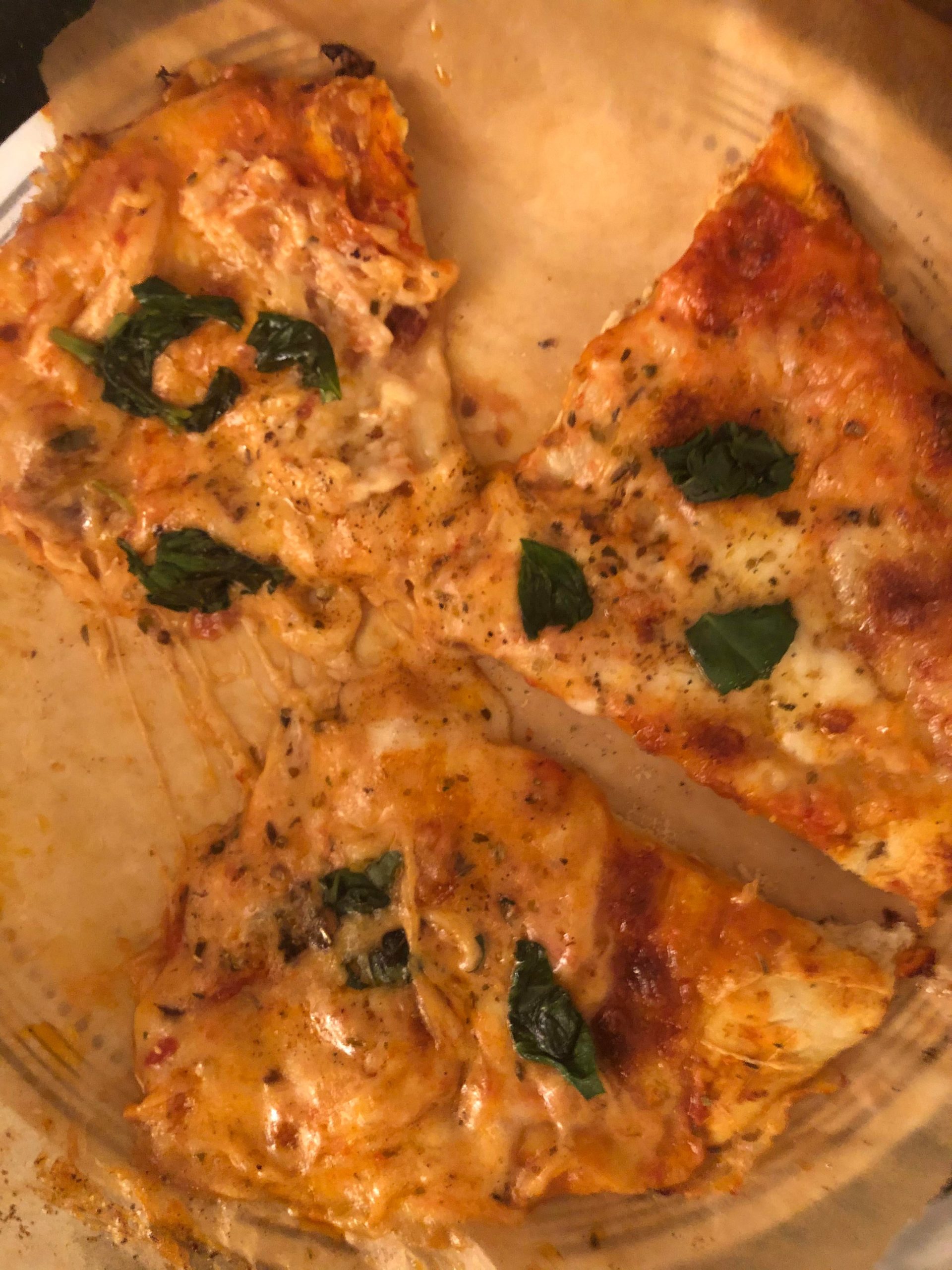 Homemade extra cheese pizza made with homemade naan dough - Dining and