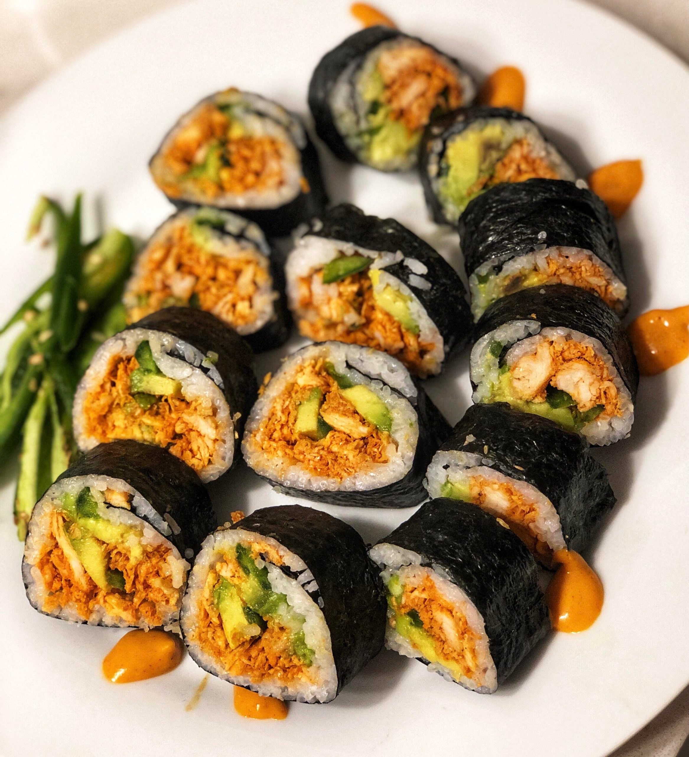  Avocado Jalapeño Shredded Korean Chicken Roll Dining and Cooking