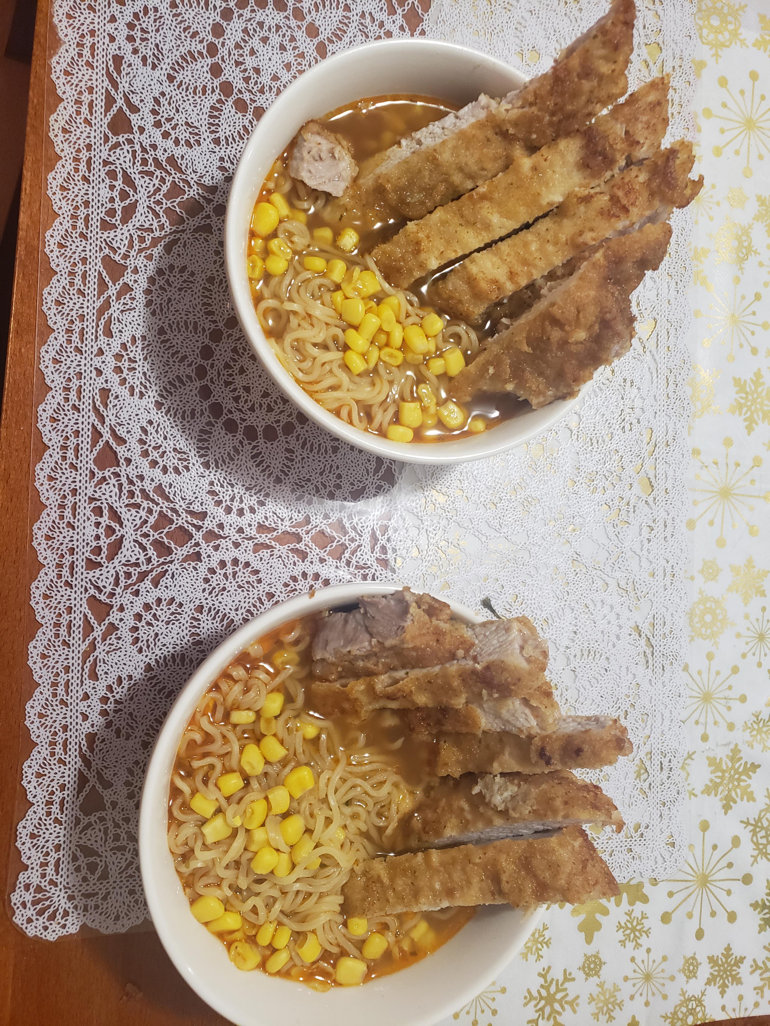 Ramen with Breaded Pork Chops Dining and Cooking