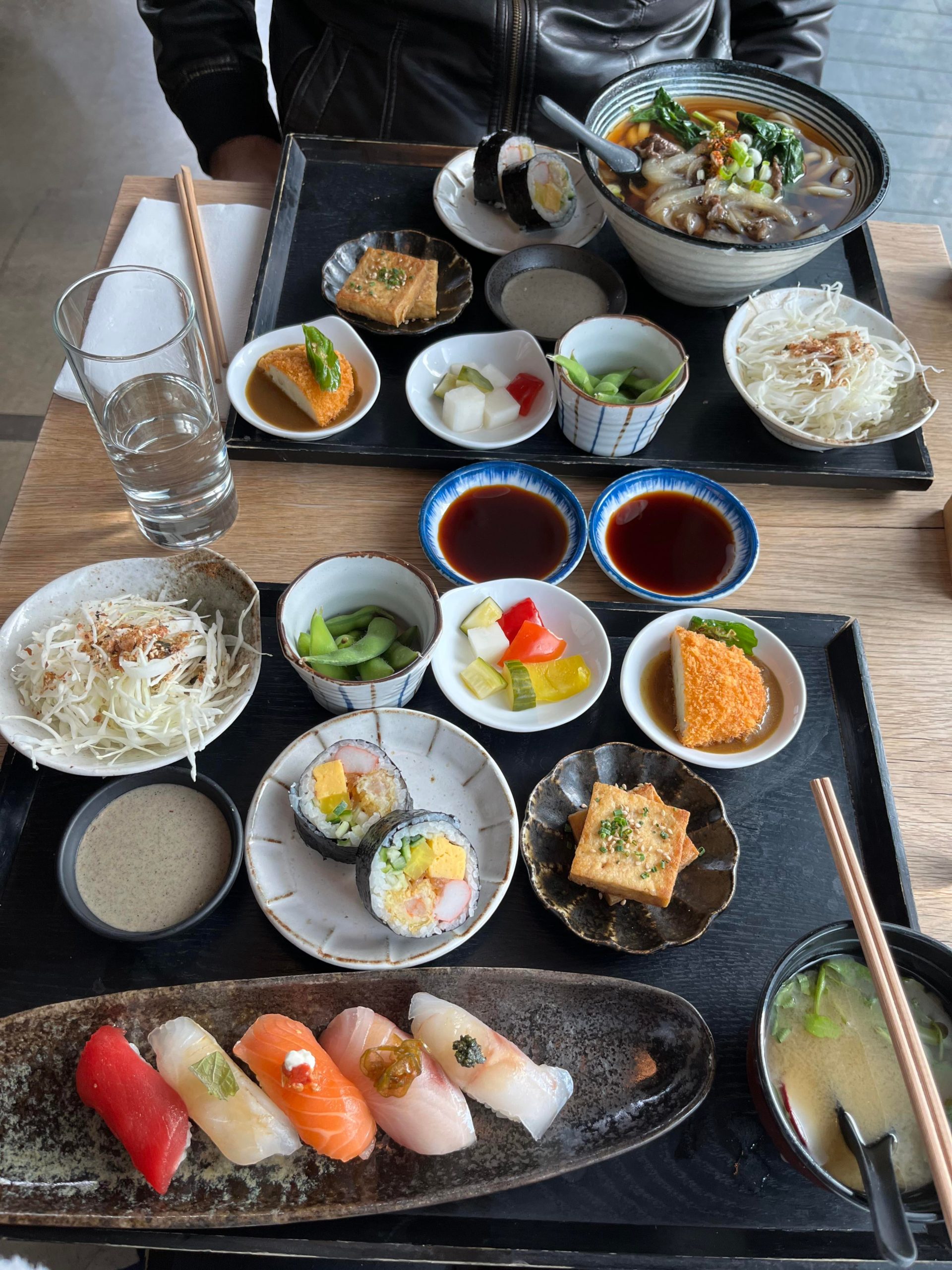 Sushi amongst side dishes Dining and Cooking