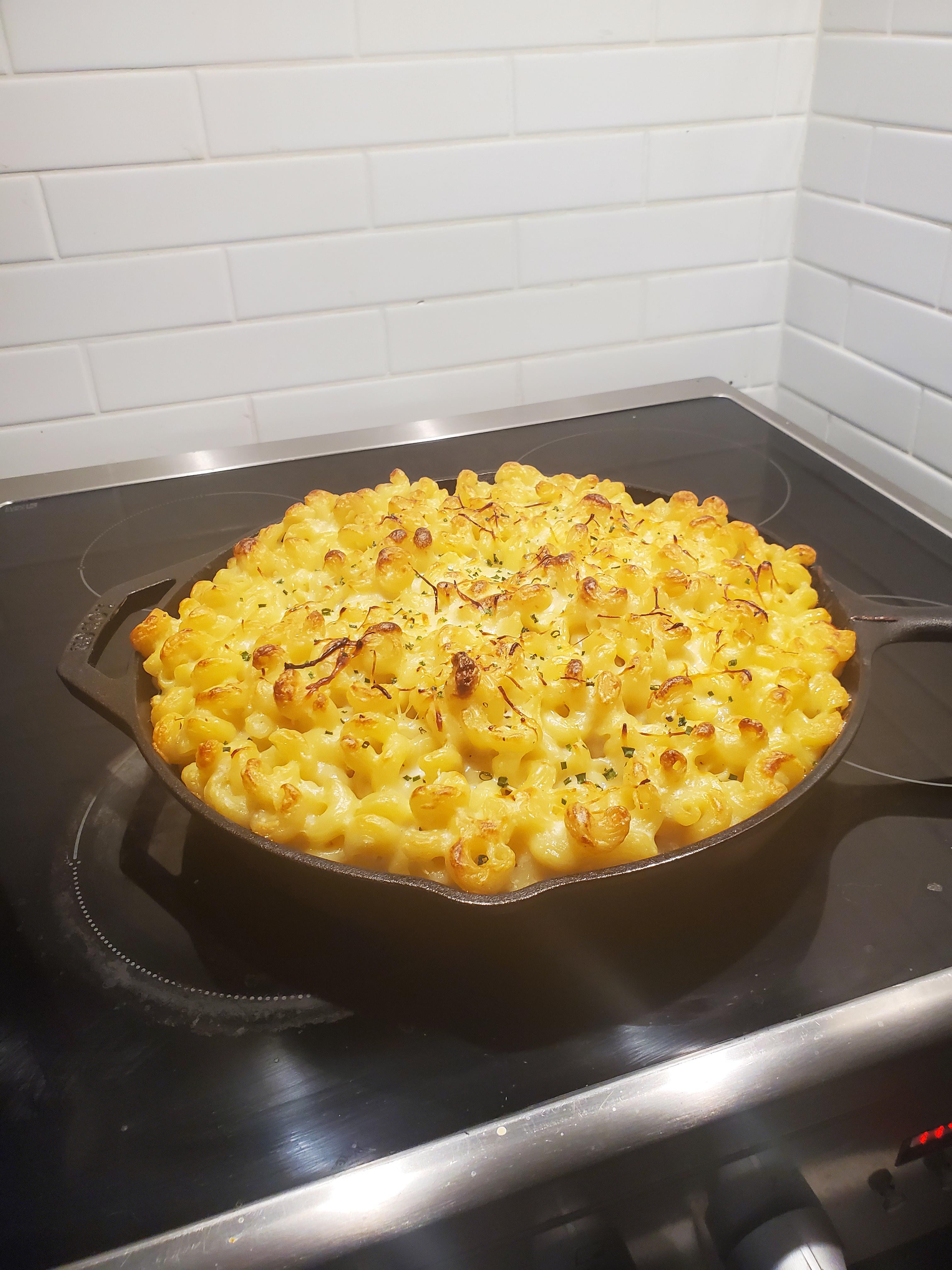 Mac and cheese in the cast iron Dining and Cooking