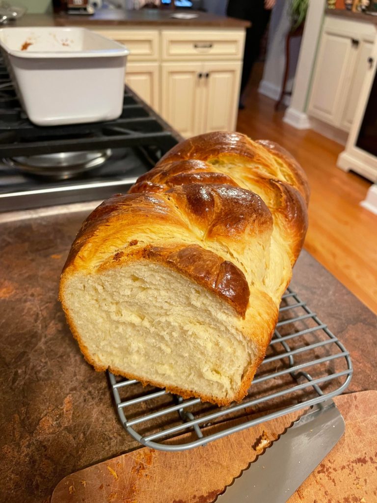 Homemade Braided Brioche Loaf