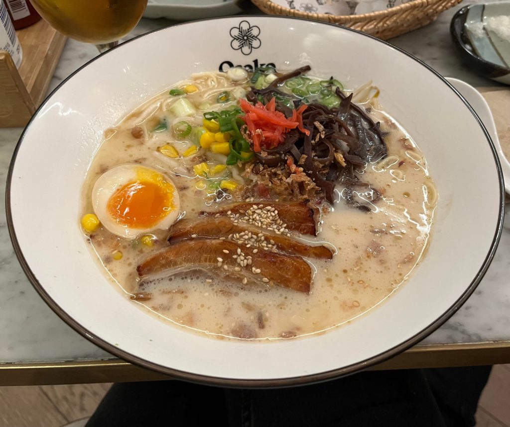 Tonkotsu ramen at Osaka, Reading town centre UK