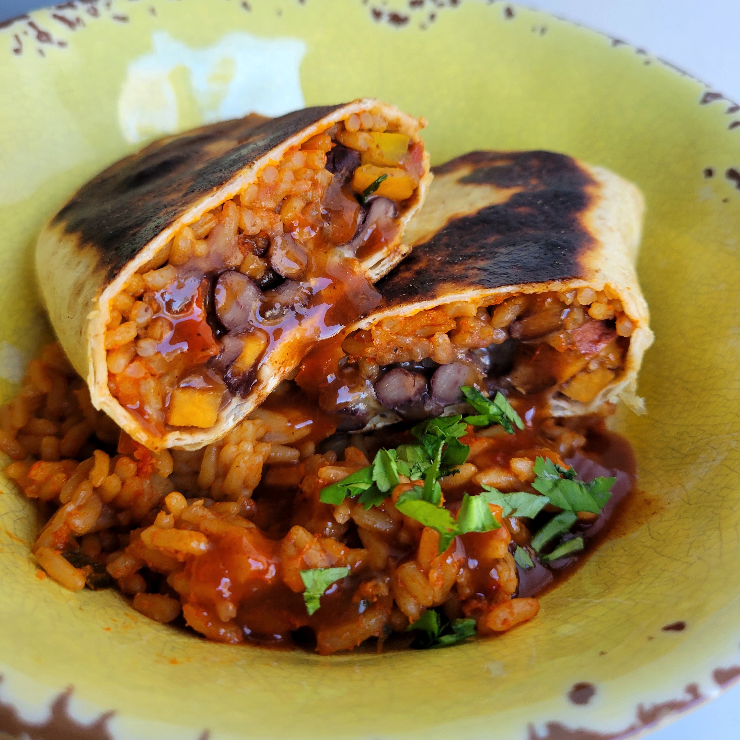 Black bean and sweet potato burrito ♡ Dining and Cooking