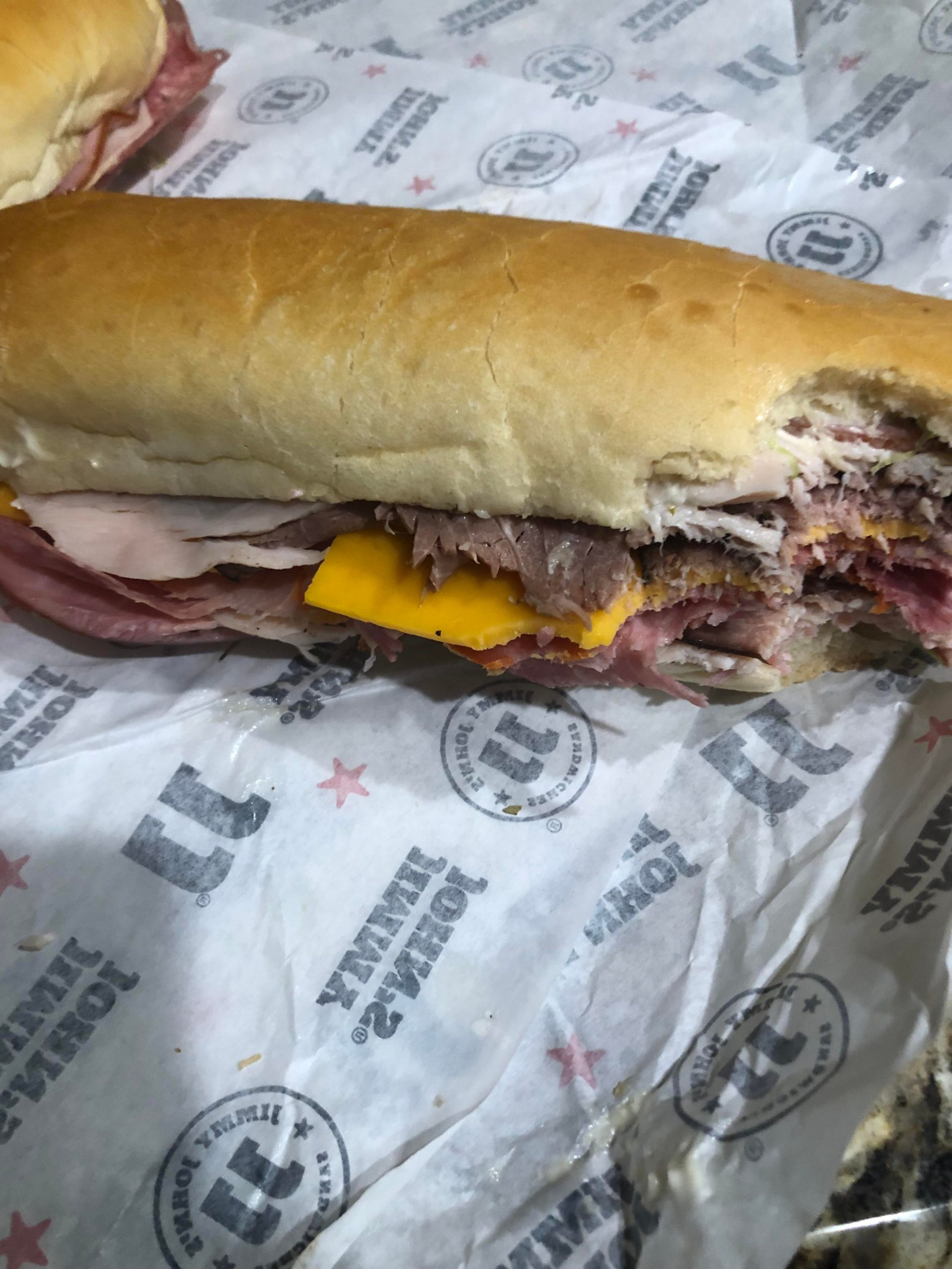 Jimmy John’s Gargantuan (doctored up a bit) Salami, Ham, Capicola