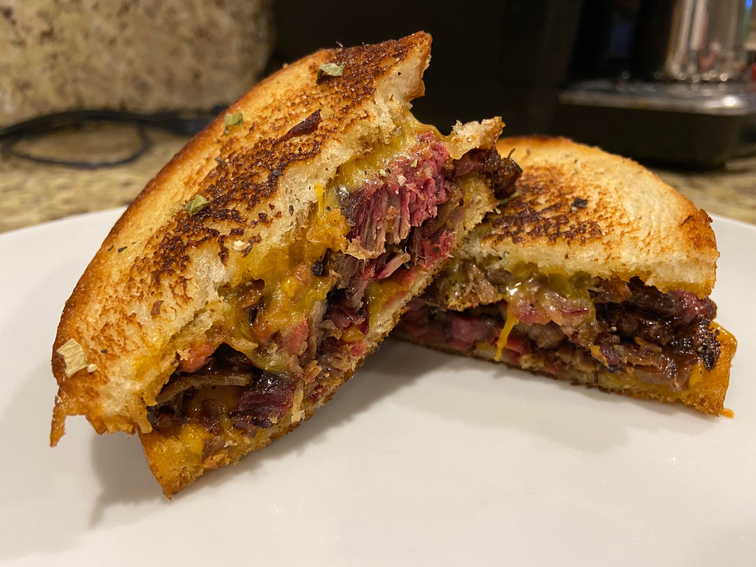 Smoked brisket grilled cheese Dining and Cooking