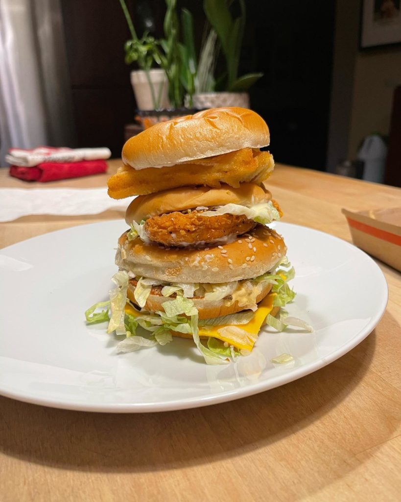 Land, air, and sea burger! (Quite the Bite)