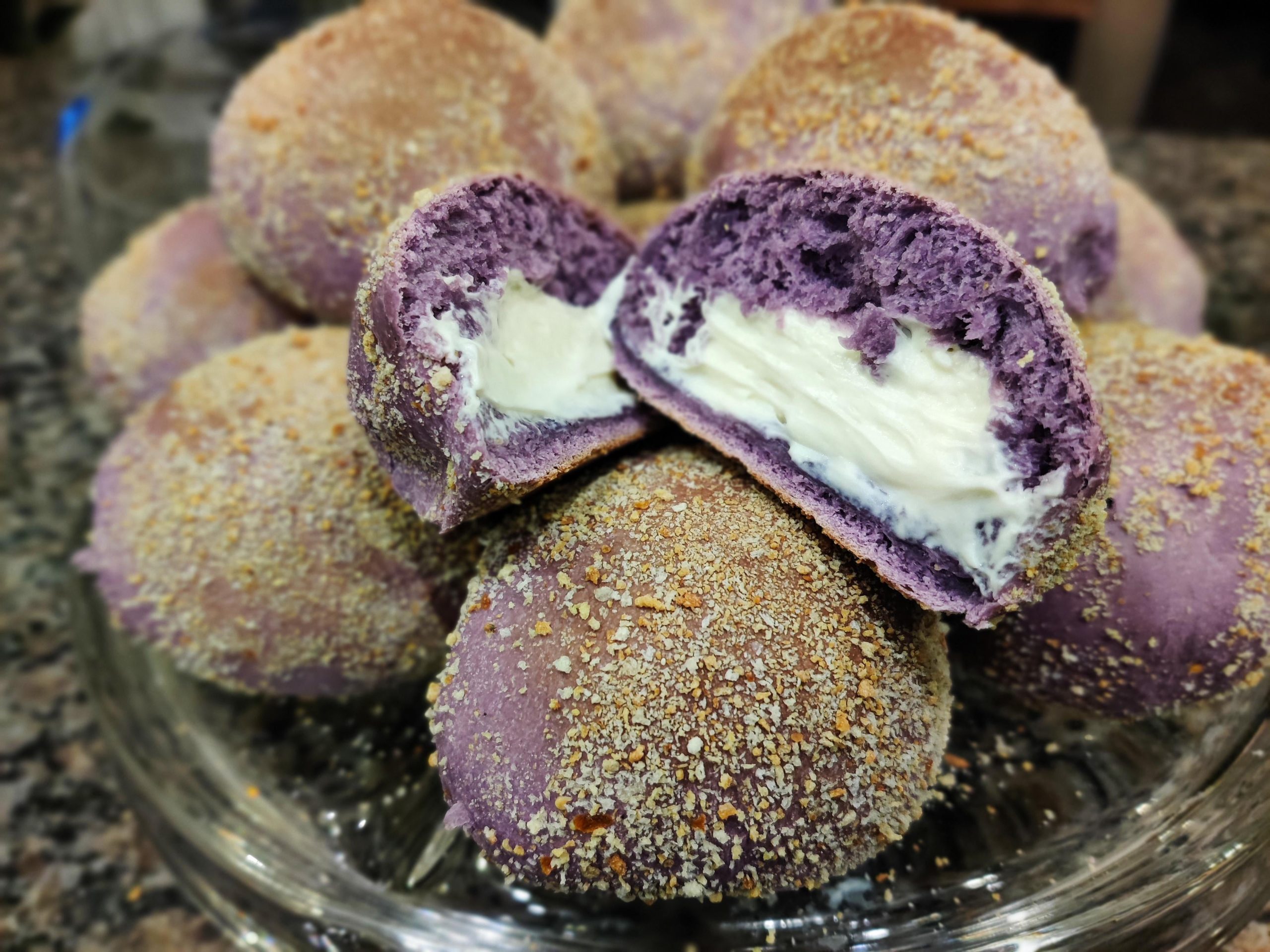 Ube Pan de Sal with Cream Cheese Dining and Cooking